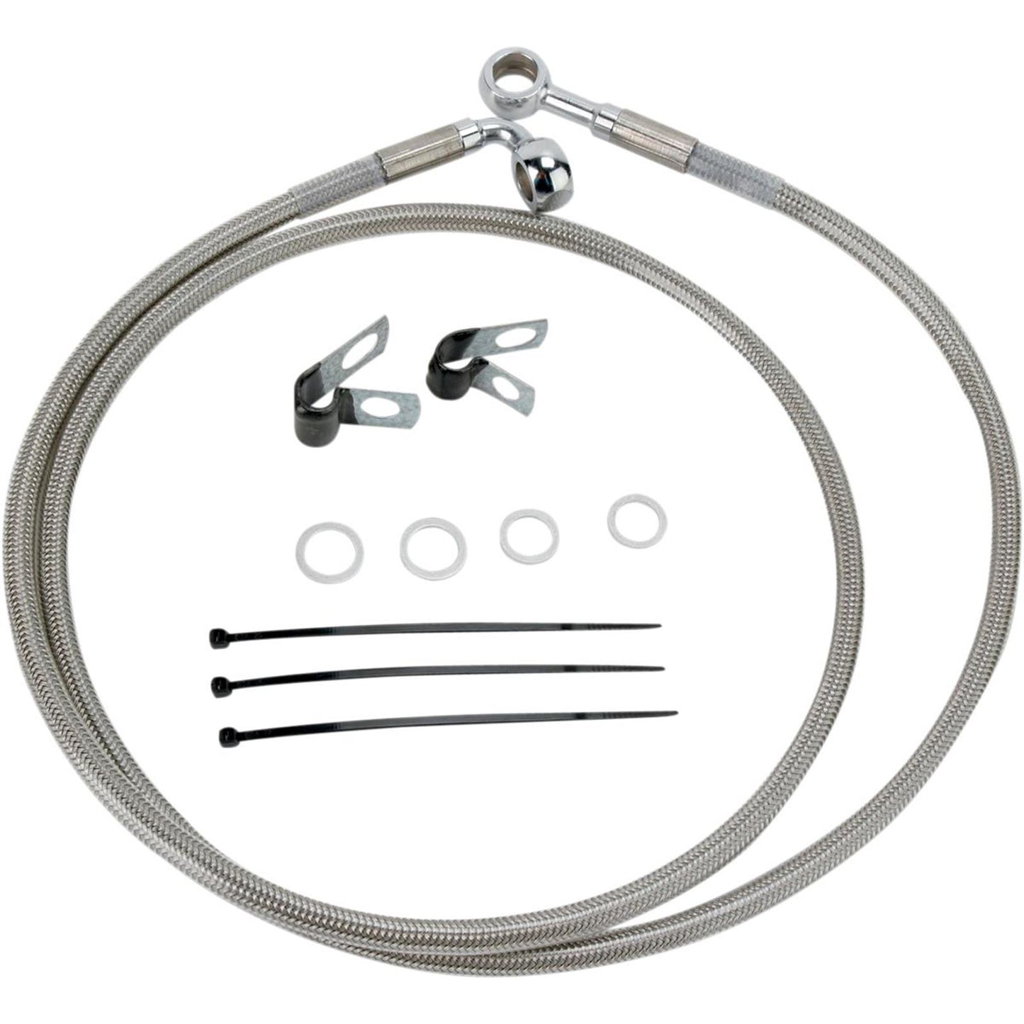 Drag Specialties +2" Brake Line - Front - Stainless Steel - FXDWG 93-05 1741-2657_256367