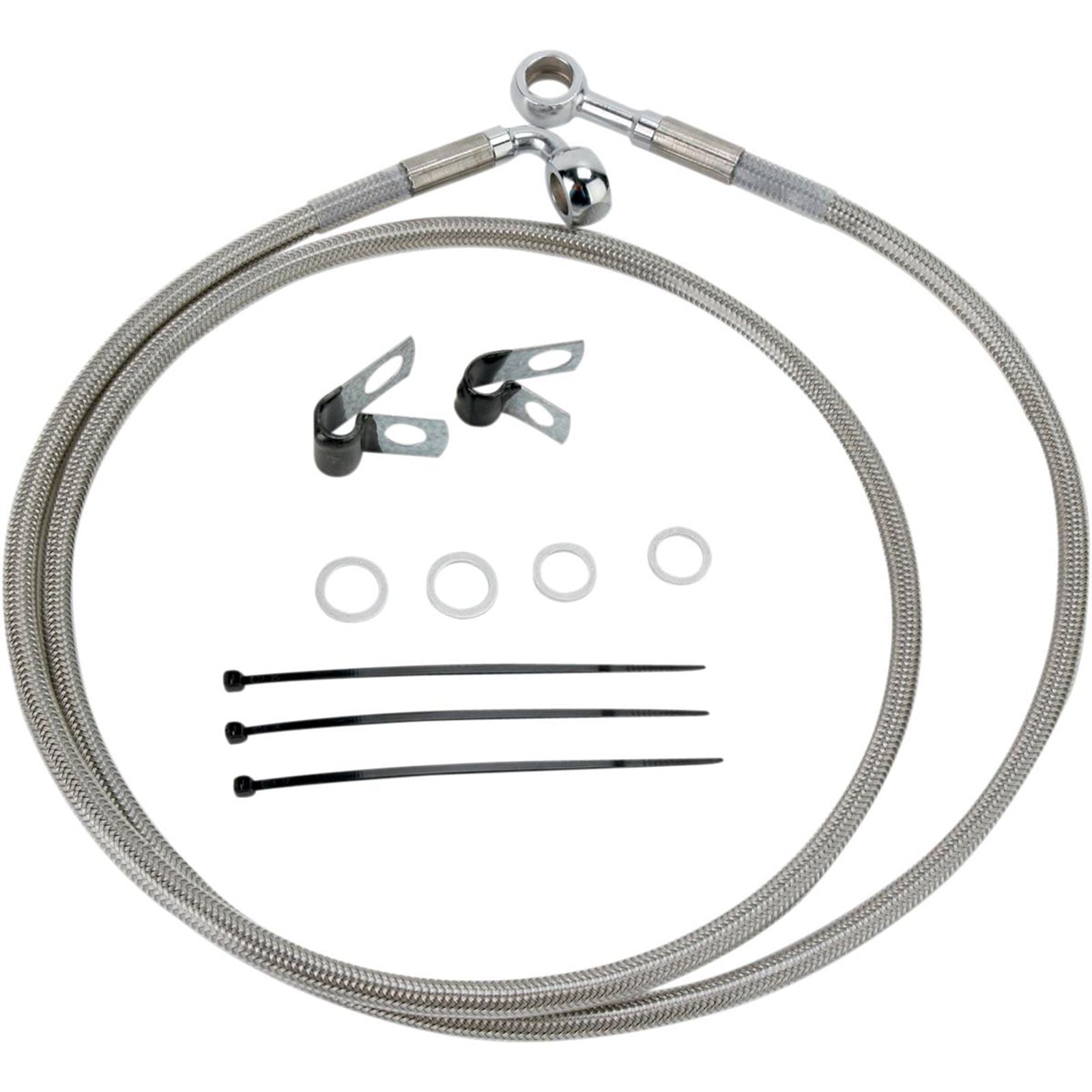 Drag Specialties +2" Brake Line - Front - Stainless Steel - FXDWG 93-05 1741-2657_256367
