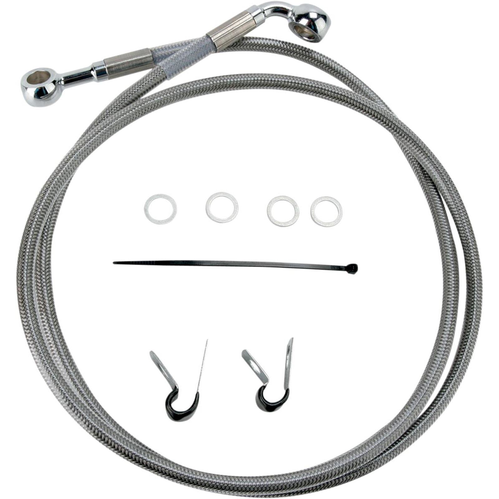 Drag Specialties +10" Brake Line - Front - Stainless Steel - XL04-10 1741-2648_256371