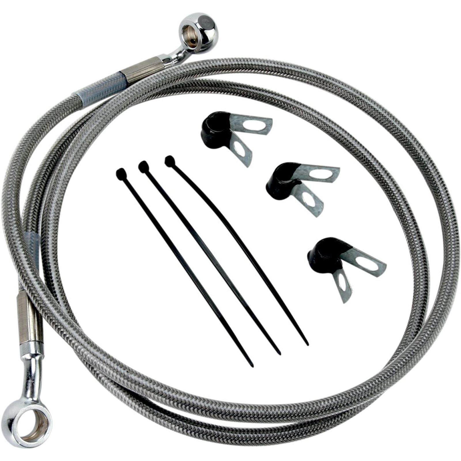 Drag Specialties +2" Brake Line - Front - Stainless Steel - 00-07FLST 1741-2649_256372