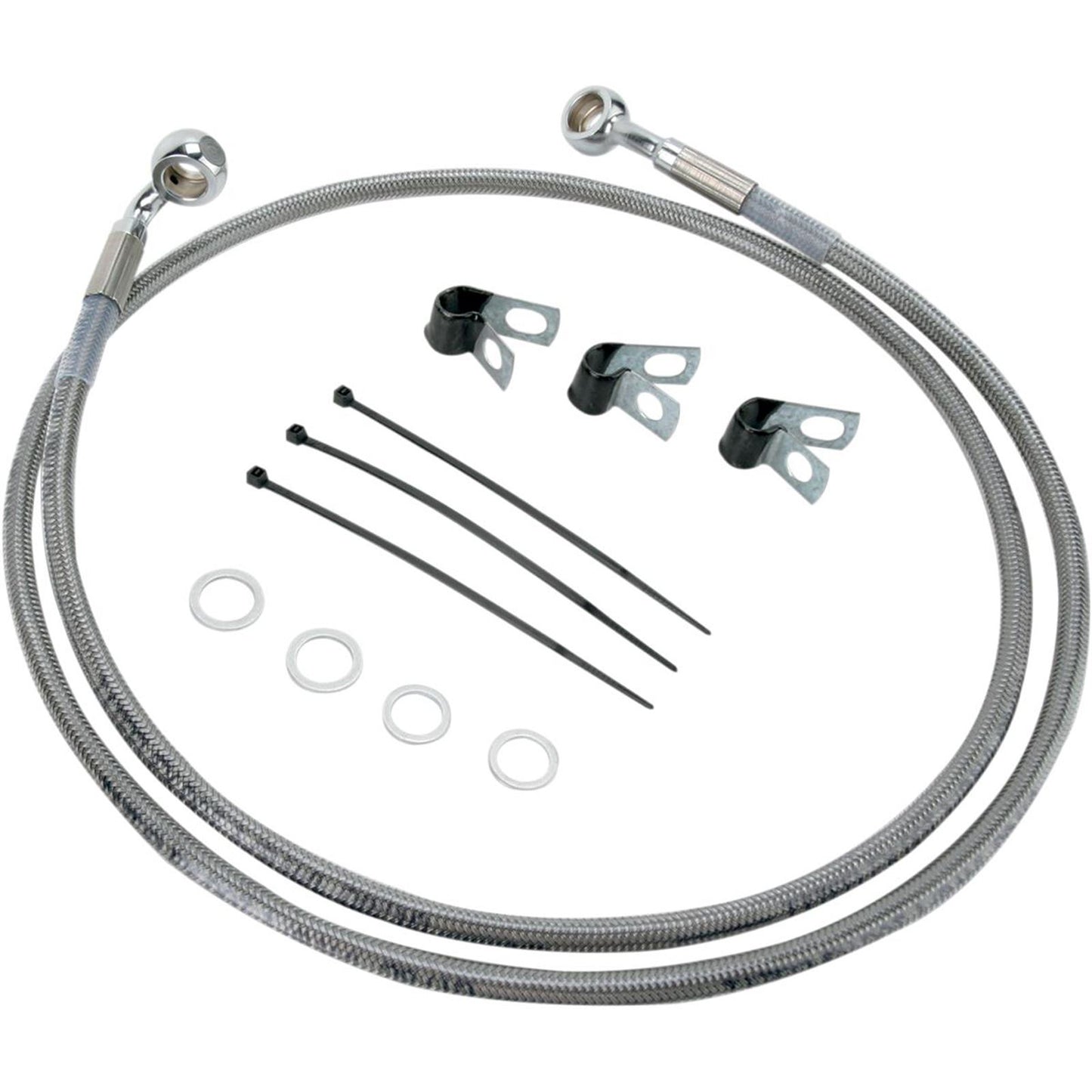 Drag Specialties +4" Brake Line - Front - Stainless Steel - 00-07FLST 1741-2650_256373