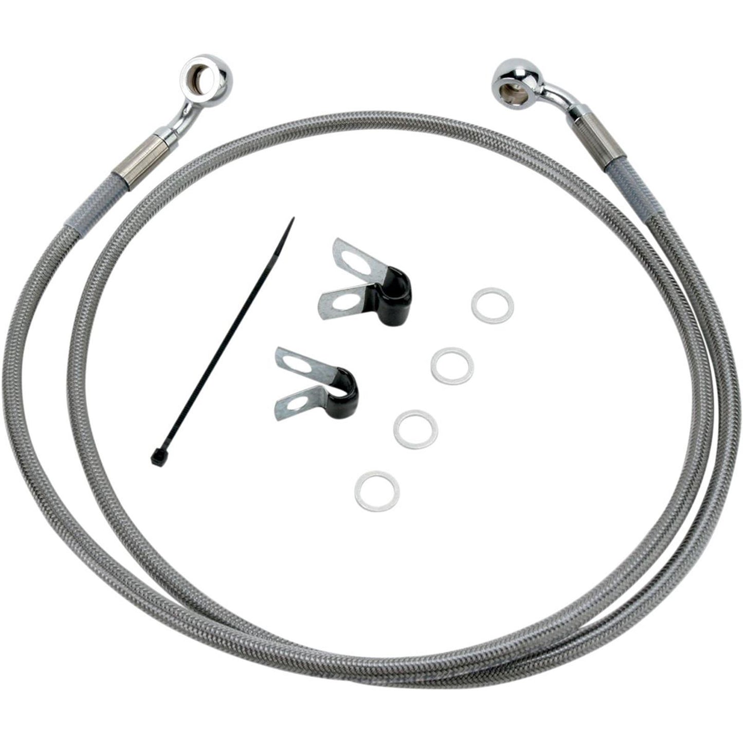 Drag Specialties +4" Brake Line - Front - Stainless Steel - XL04-10 1741-2640_256389