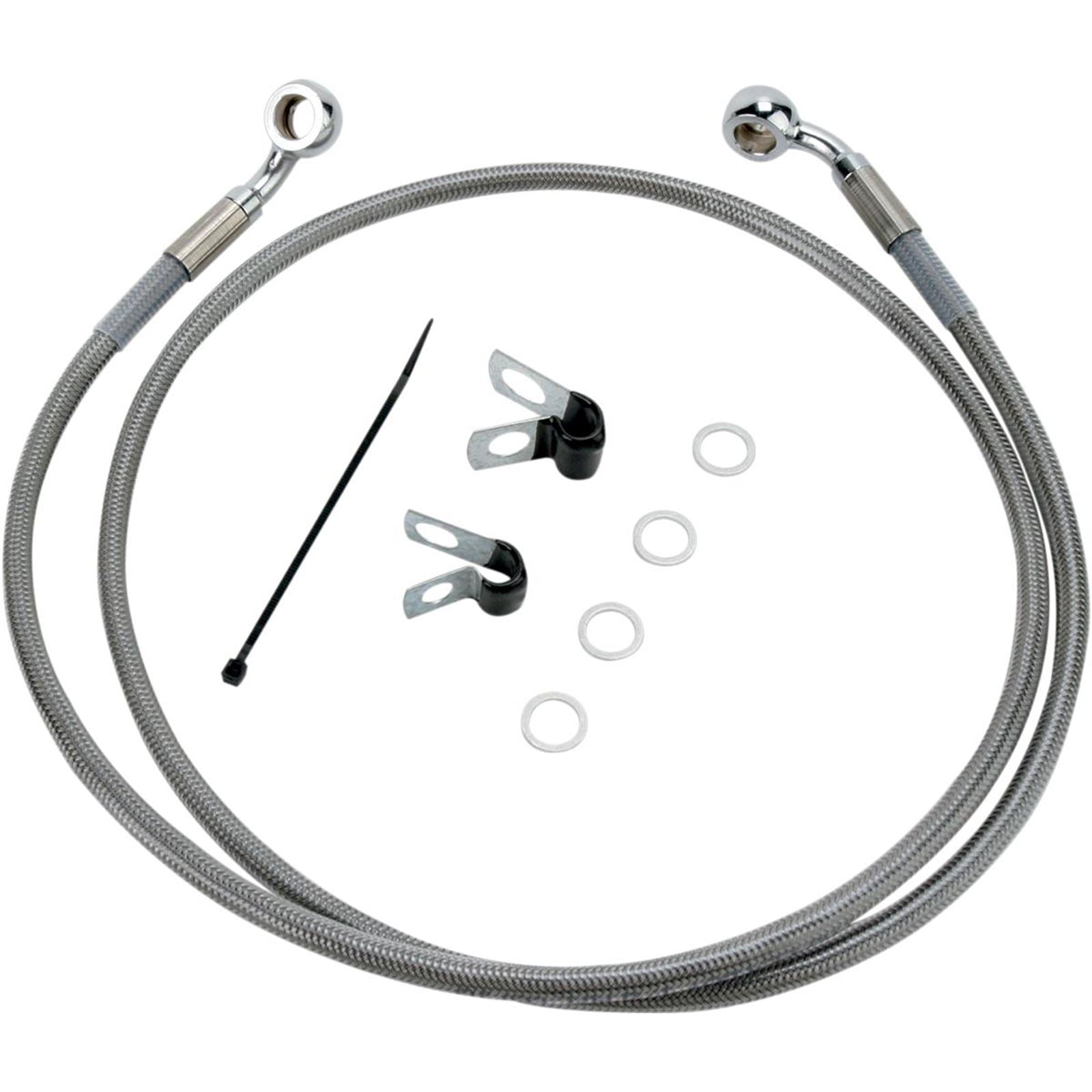 Drag Specialties +4" Brake Line - Front - Stainless Steel - XL04-10 1741-2640_256389