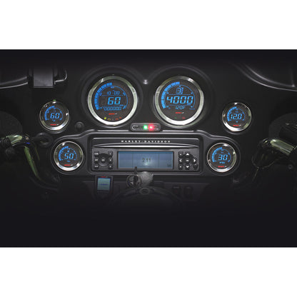 Koso Digital Gauge Cluster Silver Bezel 04-13 FLHT And FLTR BA050901_410214