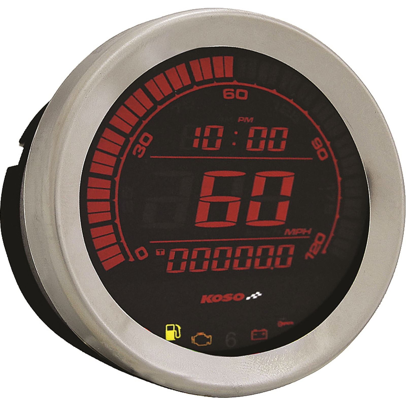 Koso Digital Gauge Cluster Silver Bezel 04-13 FLHT And FLTR BA050901_256407