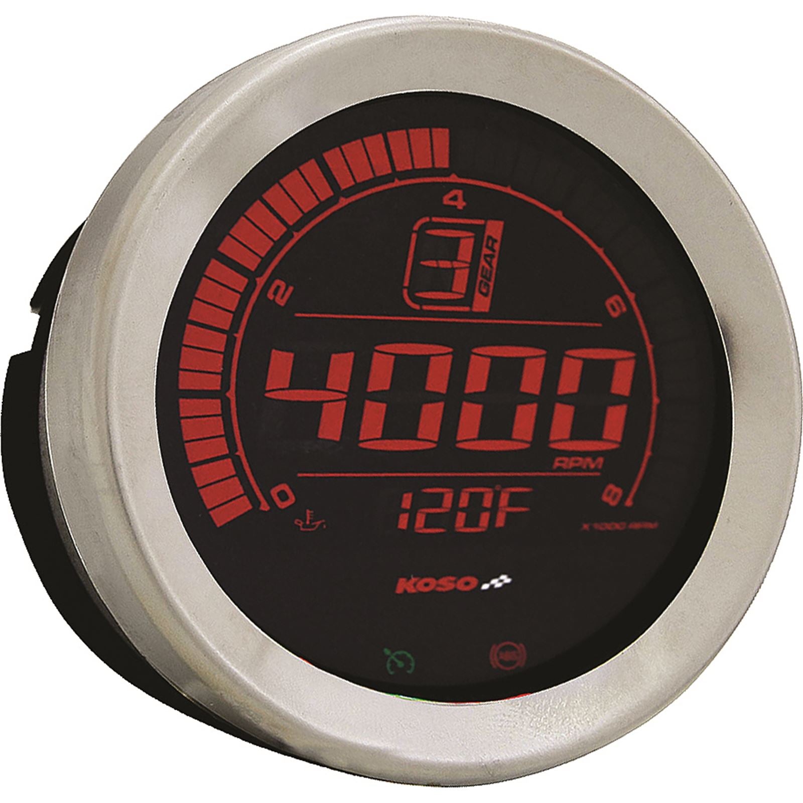 Koso Digital Gauge Cluster Silver Bezel 04-13 FLHT And FLTR BA050901_256408