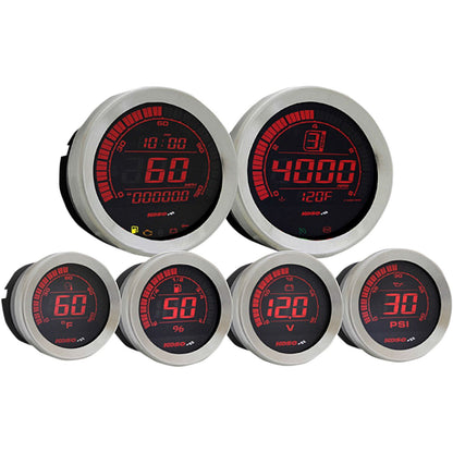 Koso Digital Gauge Cluster Silver Bezel 04-13 FLHT And FLTR BA050901_410215