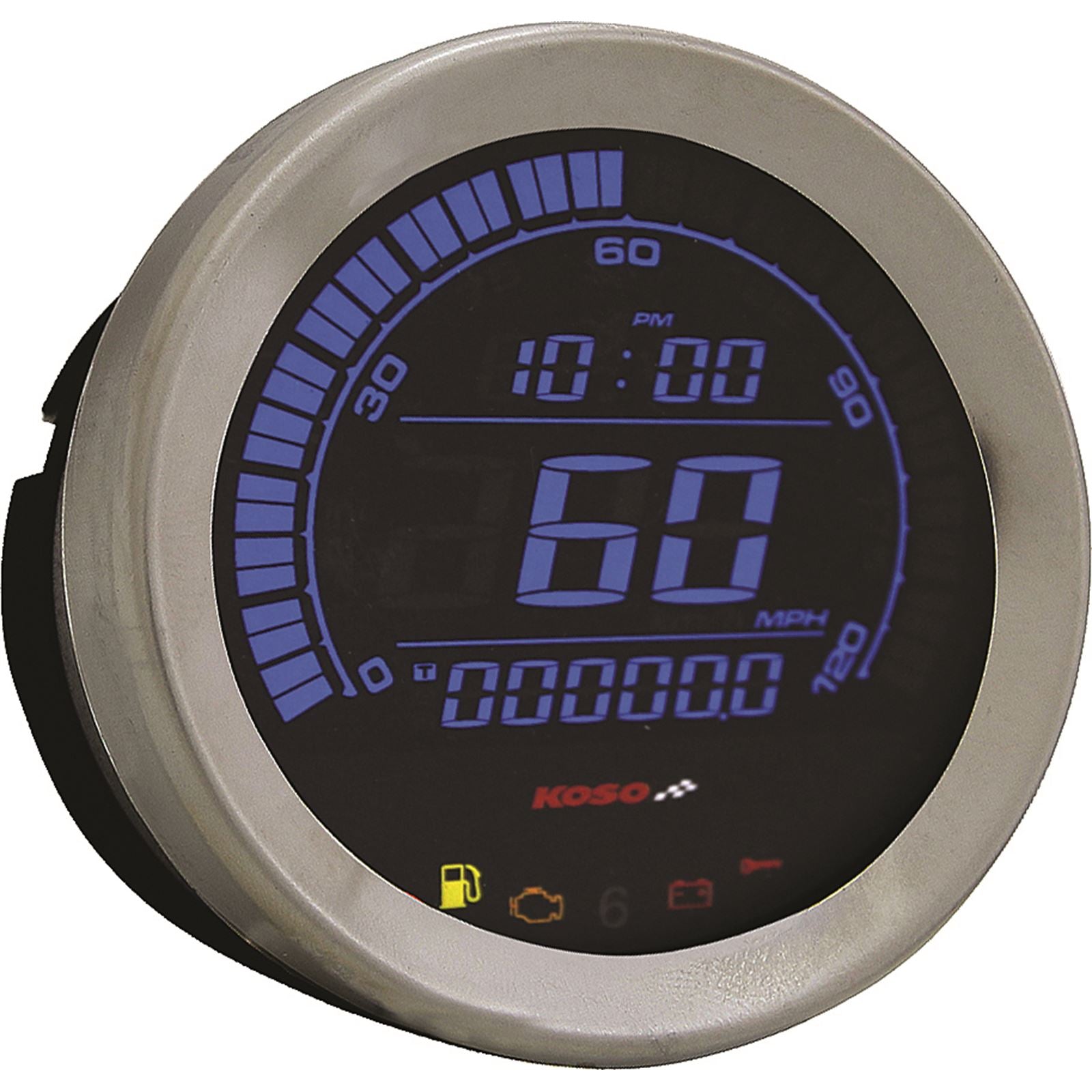 Koso Digital Gauge Cluster Silver Bezel 04-13 FLHT And FLTR BA050901_256415