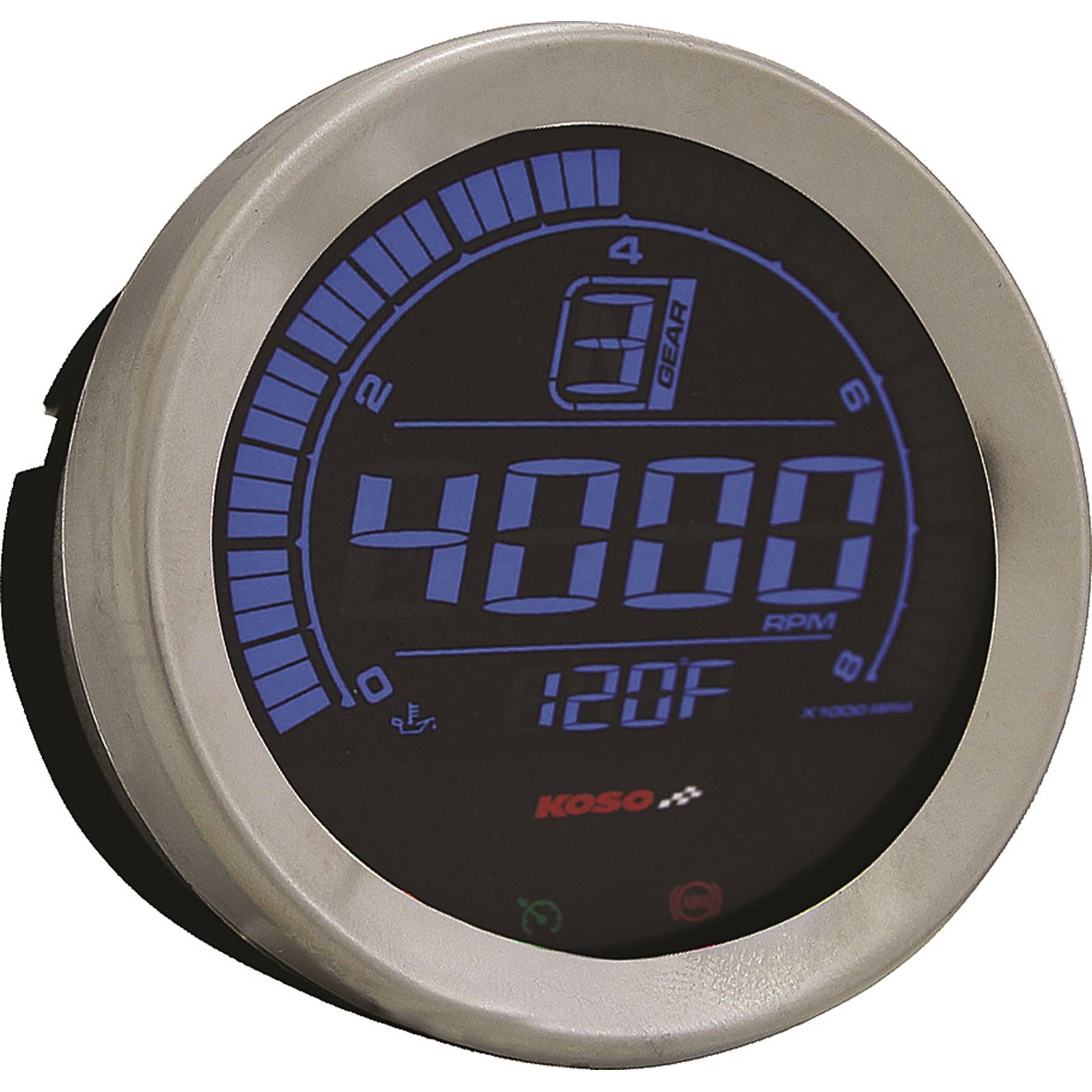Koso Digital Gauge Cluster Silver Bezel 04-13 FLHT And FLTR BA050901_256416