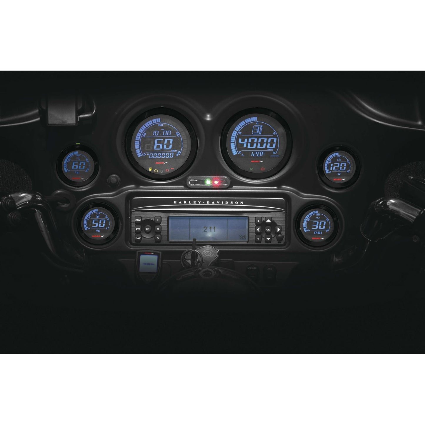 Koso Digital Gauge Cluster Black Bezel 04-13 FLHT And FLTR BA050903_256429