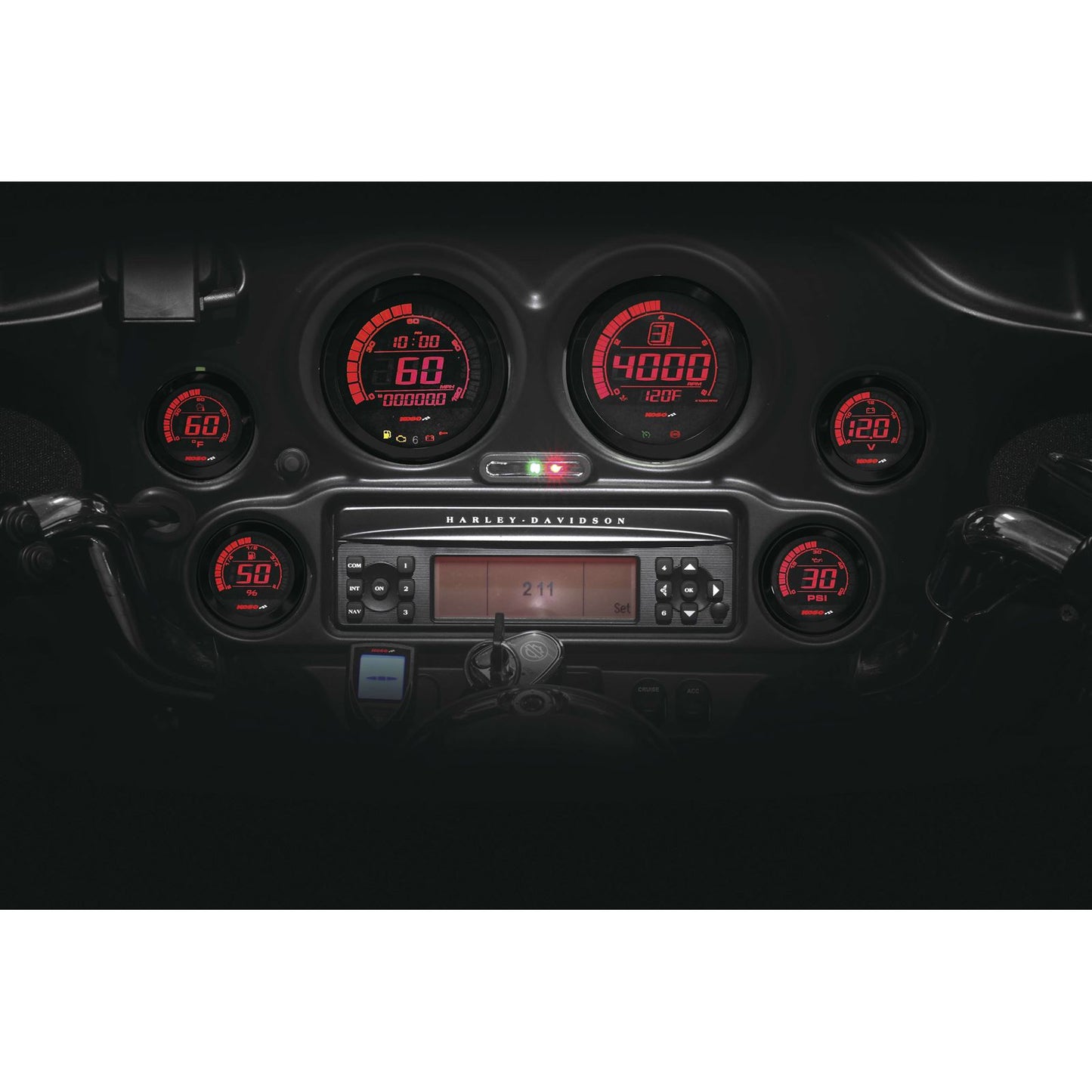 Koso Digital Gauge Cluster Black Bezel 04-13 FLHT And FLTR BA050903_256436