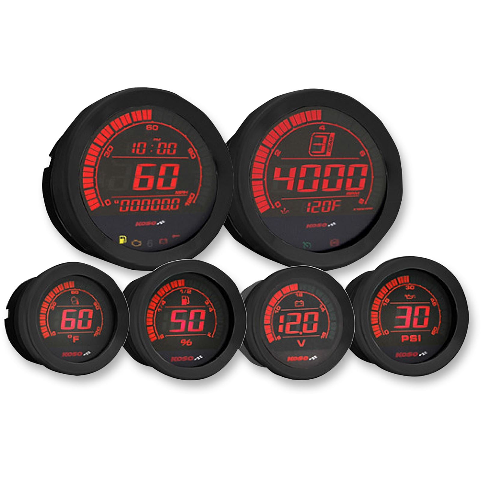 Koso Digital Gauge Cluster Black Bezel 04-13 FLHT And FLTR BA050903_410219