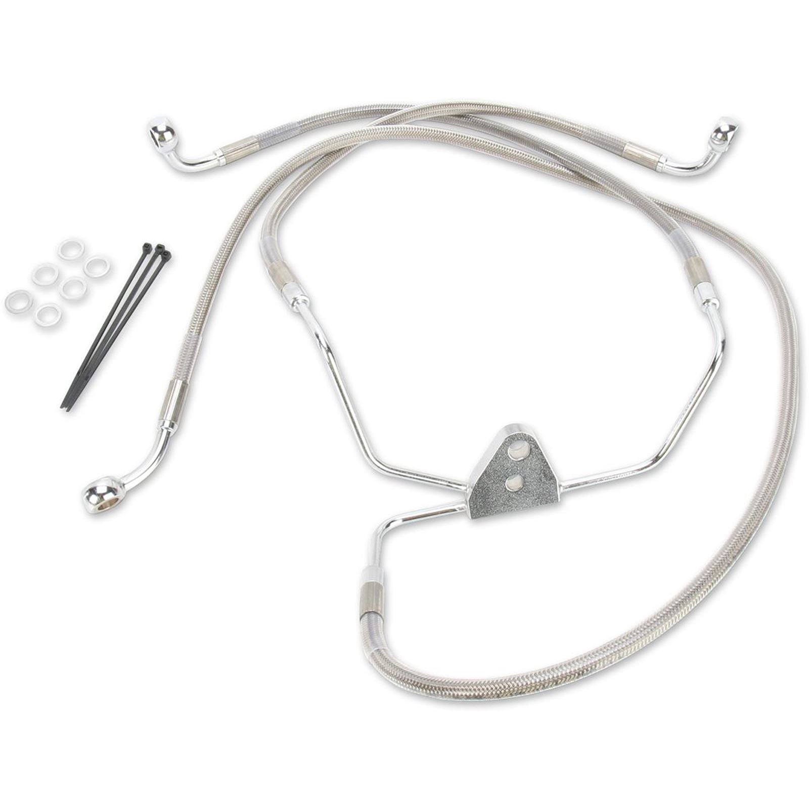 Drag Specialties +10" Brake Line - Front - Stainless Steel - FLH 96-07 1741-2633_256464
