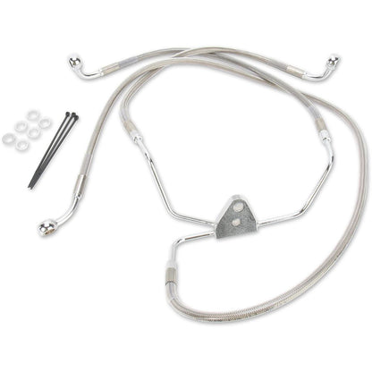 Drag Specialties +10" Brake Line - Front - Stainless Steel - FLH 96-07 1741-2633_256464