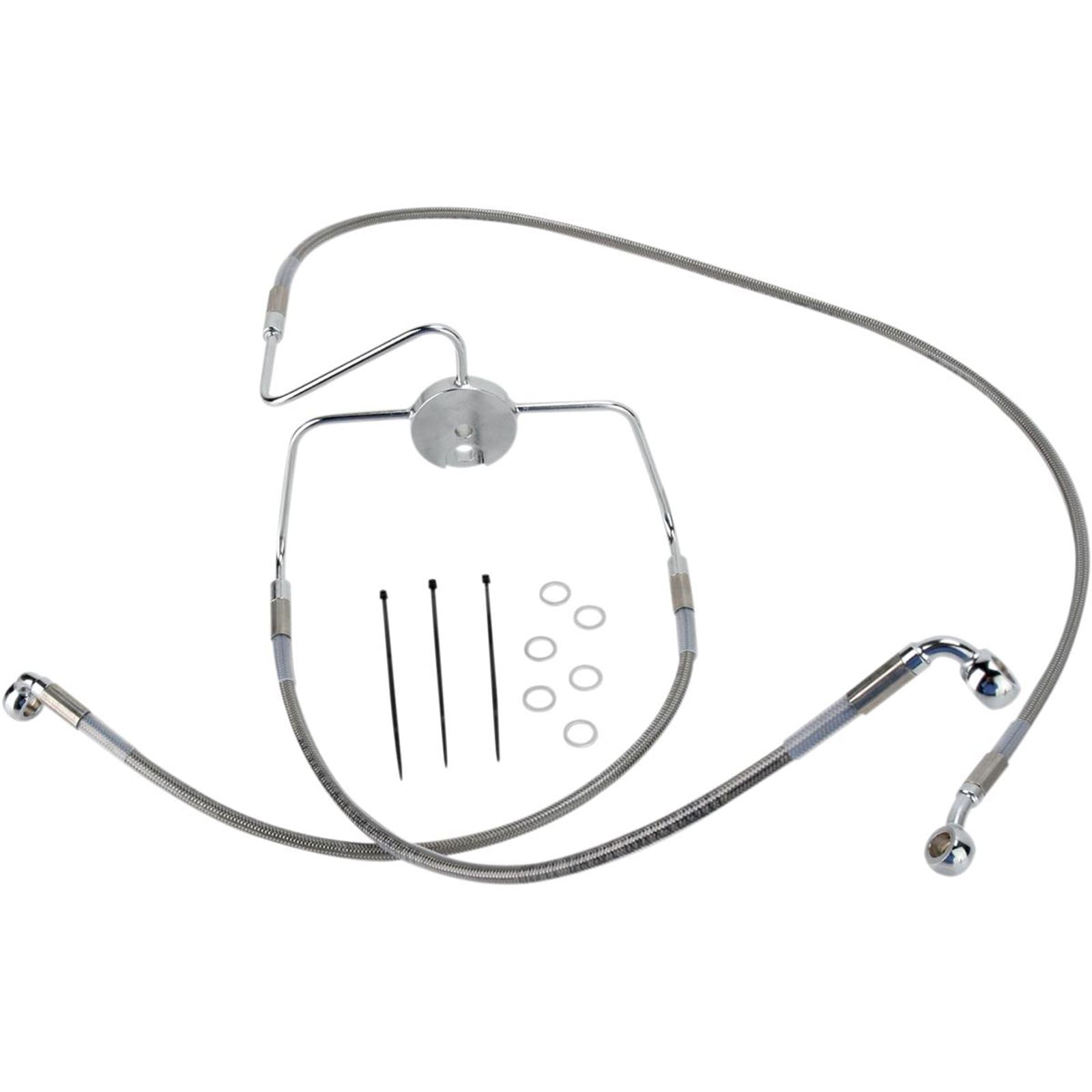 Drag Specialties +2" Brake Line - Front -  Stainless Steel - FLHR94-07 1741-2634_256465