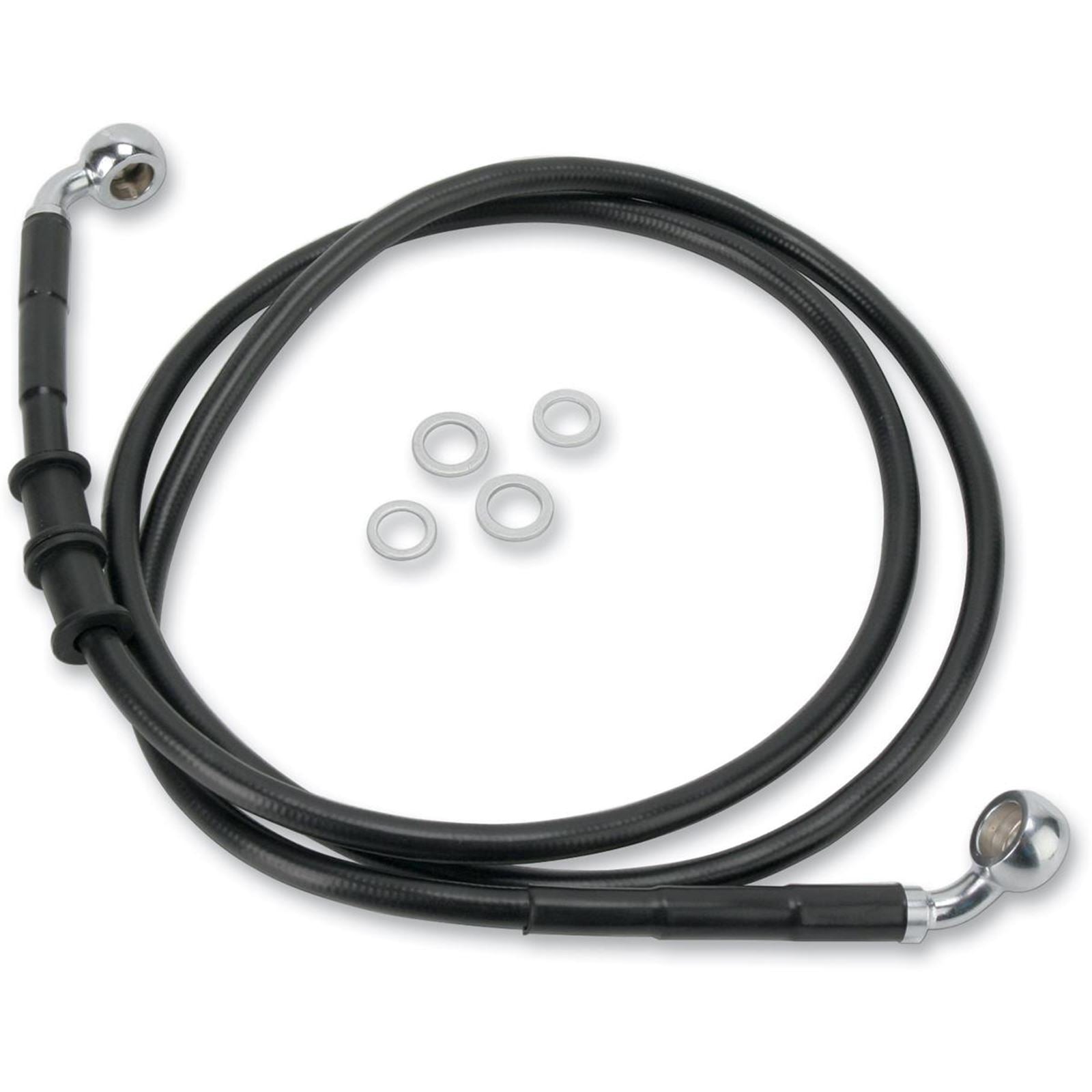 Drag Specialties +4" Brake Line - Front - Black Vinyl - 10-15FXDWG 1741-2594_256476