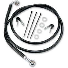 Drag Specialties +4" Brake Line - Front - Black Vinyl - FXDWG 93-05 1741-2582_256483