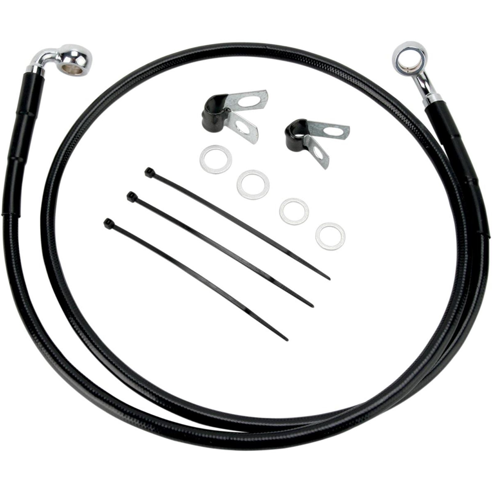 Drag Specialties +8" Brake Line - Front - Black Vinyl -  FXDL01-5 1741-2572_256491
