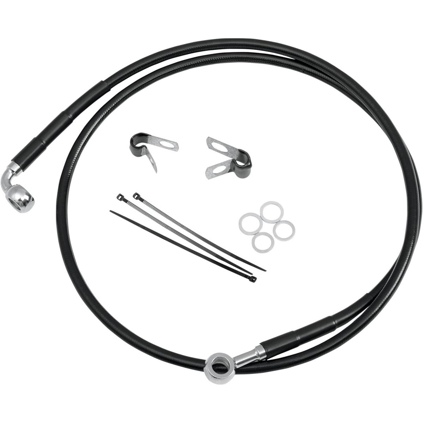Drag Specialties Front Brake Line FXST/DWG 84-05 Black 1741-2580_256494