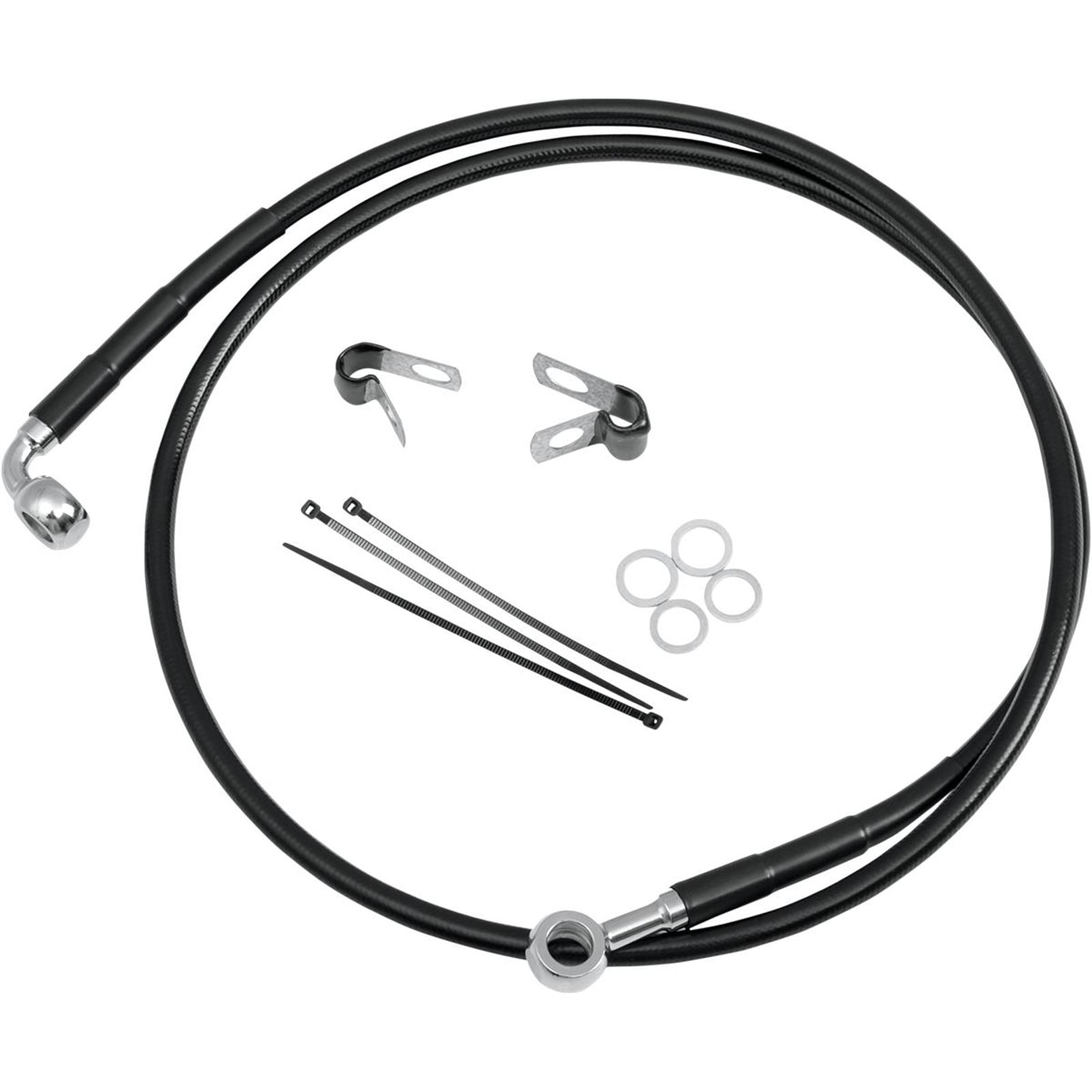 Drag Specialties Front Brake Line FXST/DWG 84-05 Black 1741-2580_256494