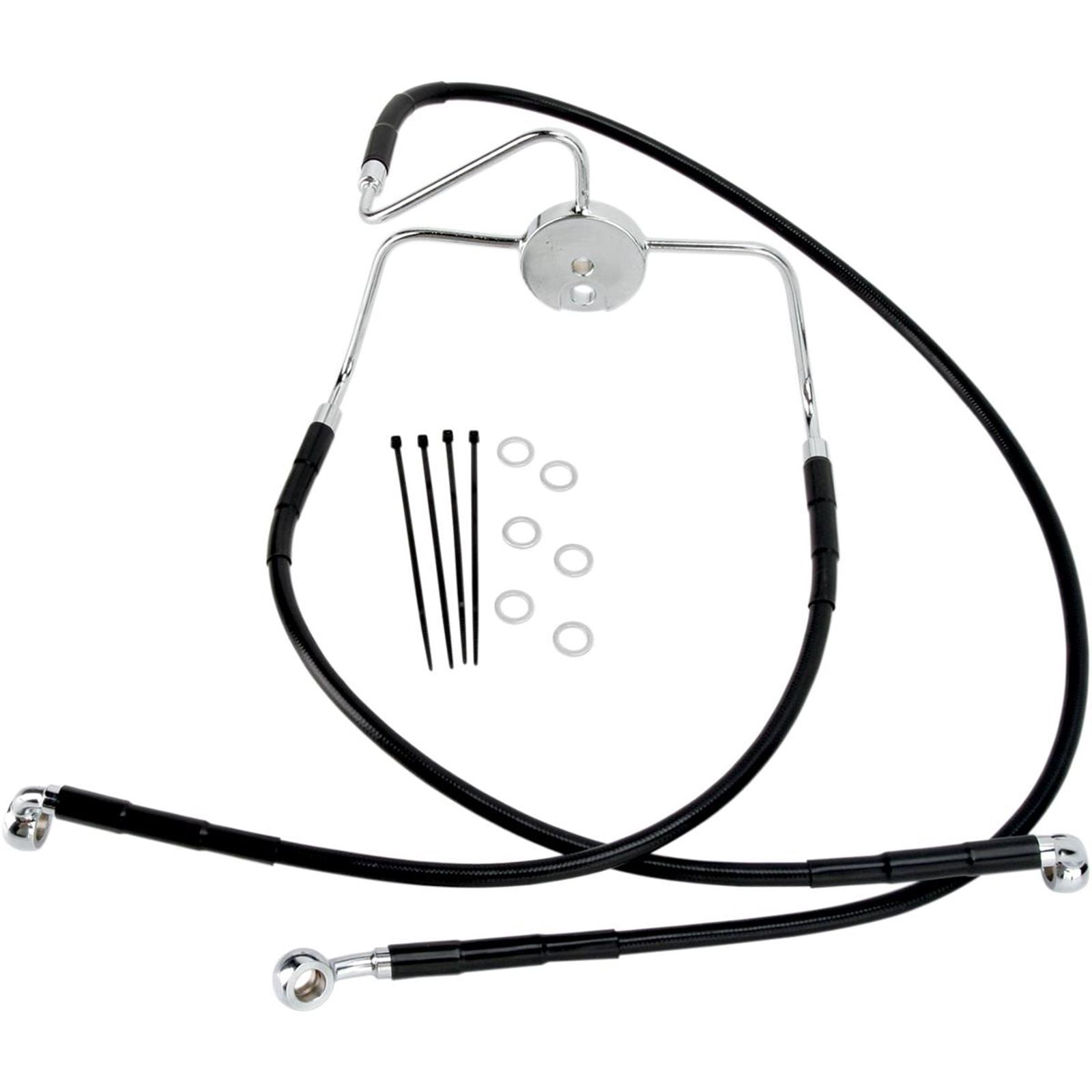Drag Specialties +8" Brake Line - Front - Black Vinyl - FLHR96-07 1741-2524_256617