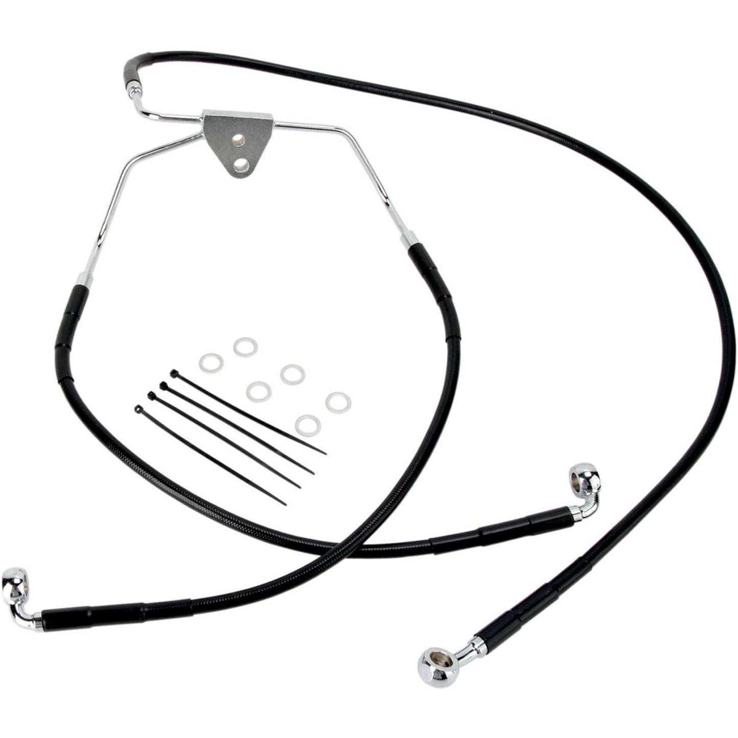 Drag Specialties +10" Brake Line - Front - Black Vinyl - FLH96-07 1741-2519_256624