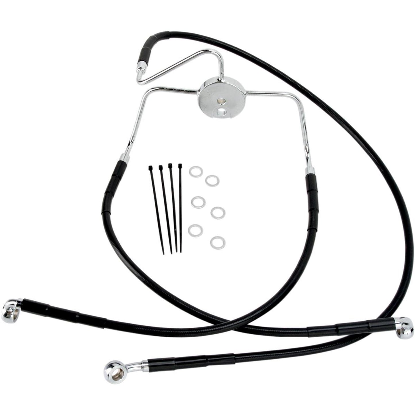 Drag Specialties +4" Brake Line - Front - Black Vinyl - FLHR94-07 1741-2522_256629