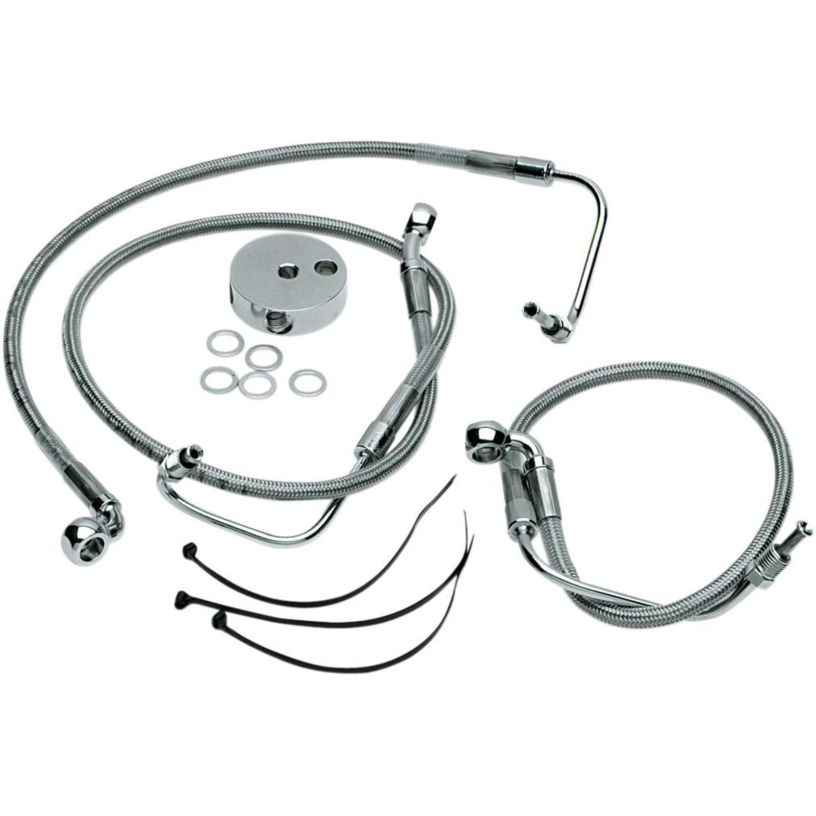 Drag Specialties Front Brake Line FLHR94-07 Stainless Steel 1204-2756_256664