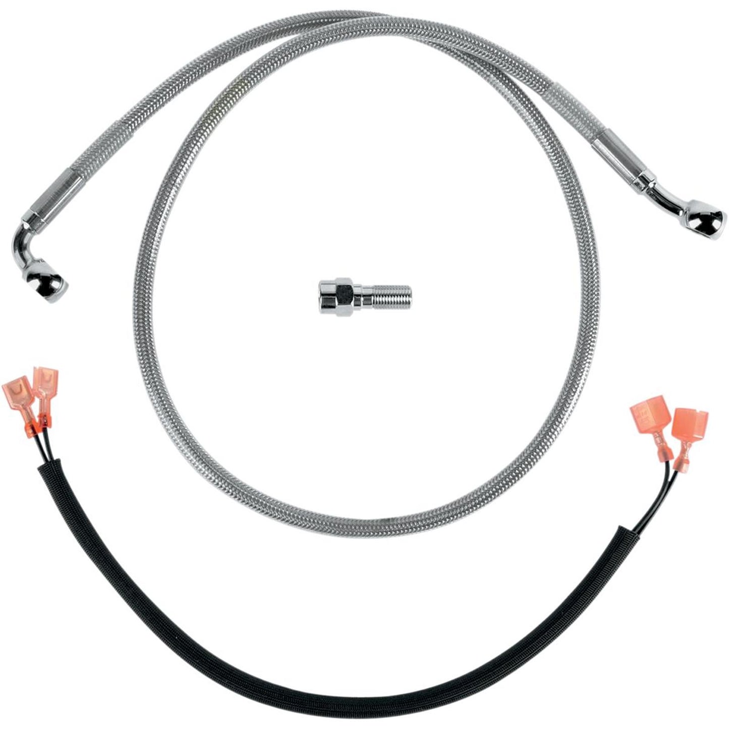 Drag Specialties Rear Brake Line FXST 89-99 with  Wire Harness Stainless Steel 1204-2745_256668