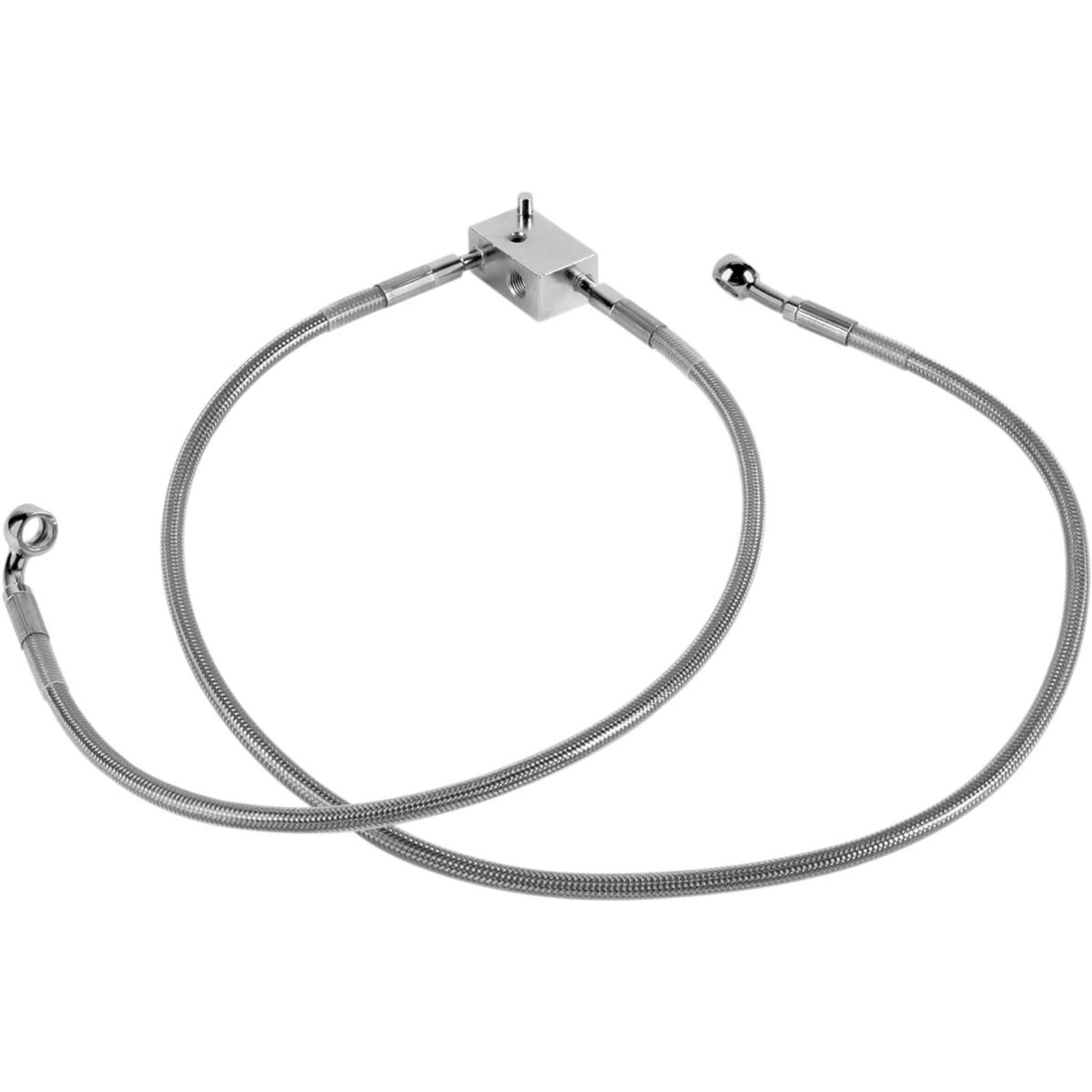 Drag Specialties Rear Brake Line FX/FLST 00-03 Clear-Coated Stainless Steel [MPN: 1204-2744]_256683