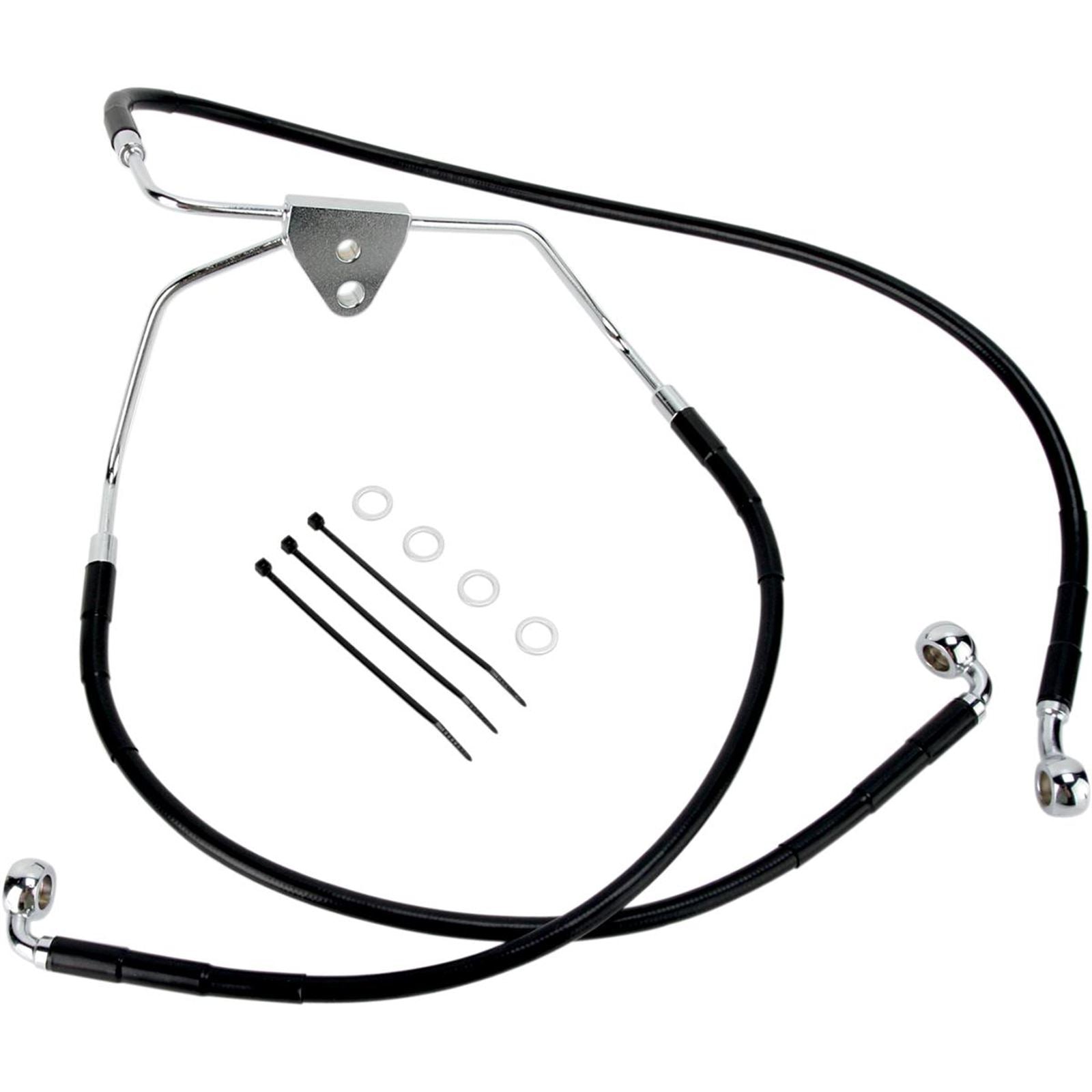 Drag Specialties Front Brake Line FL 08-13 Black 1741-2508_256716