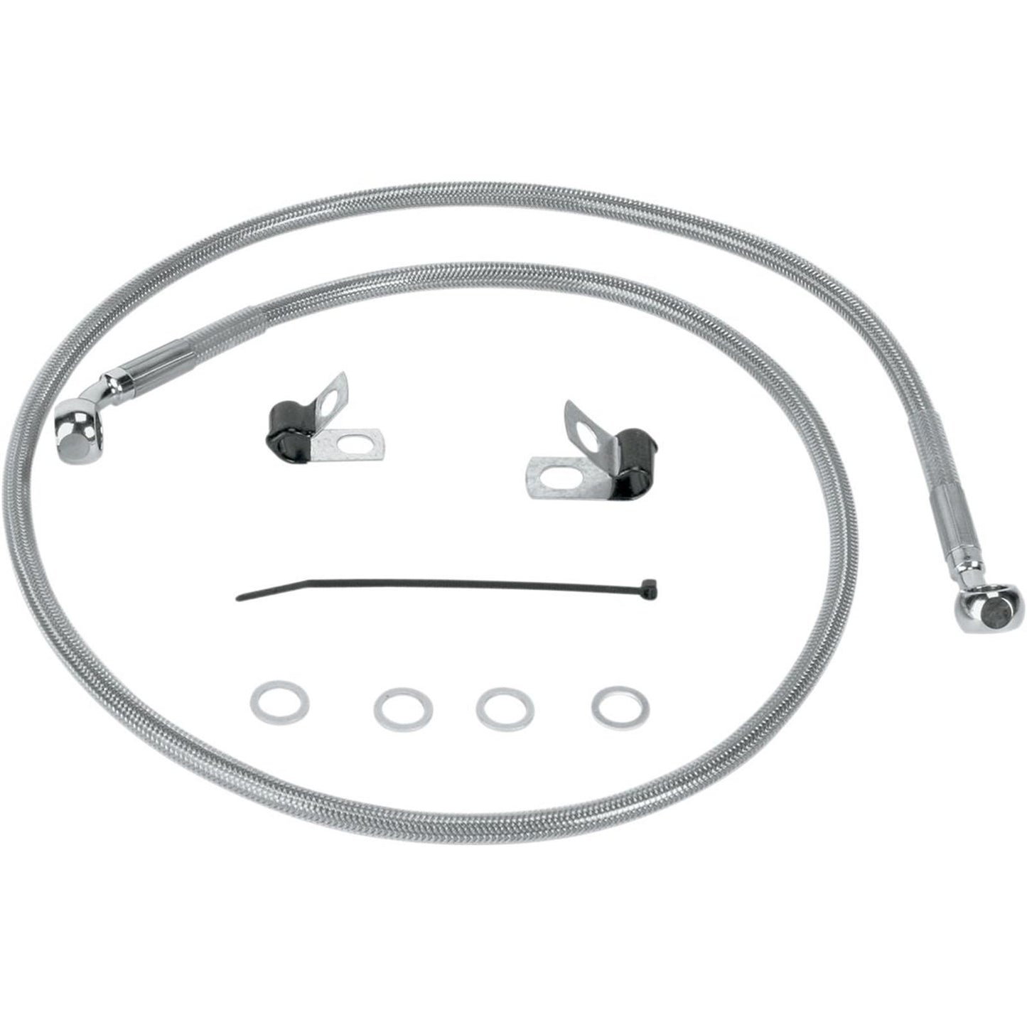 Drag Specialties Front Brake Line XL-C 04-13 Clear-Coated Stainless Steel 1741-0874_256722