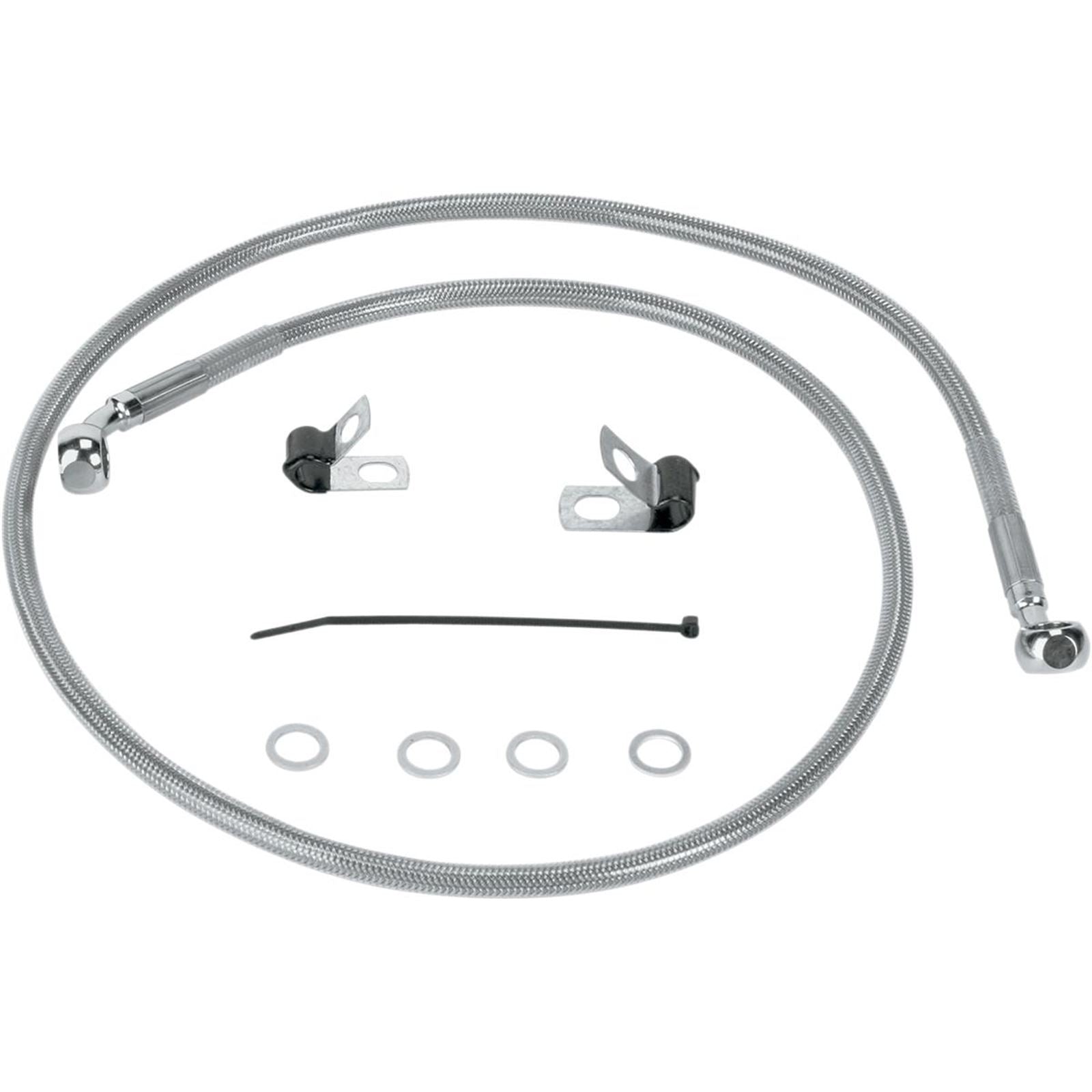 Drag Specialties Front Brake Line XL-C 04-13 Clear-Coated Stainless Steel 1741-0874_256722
