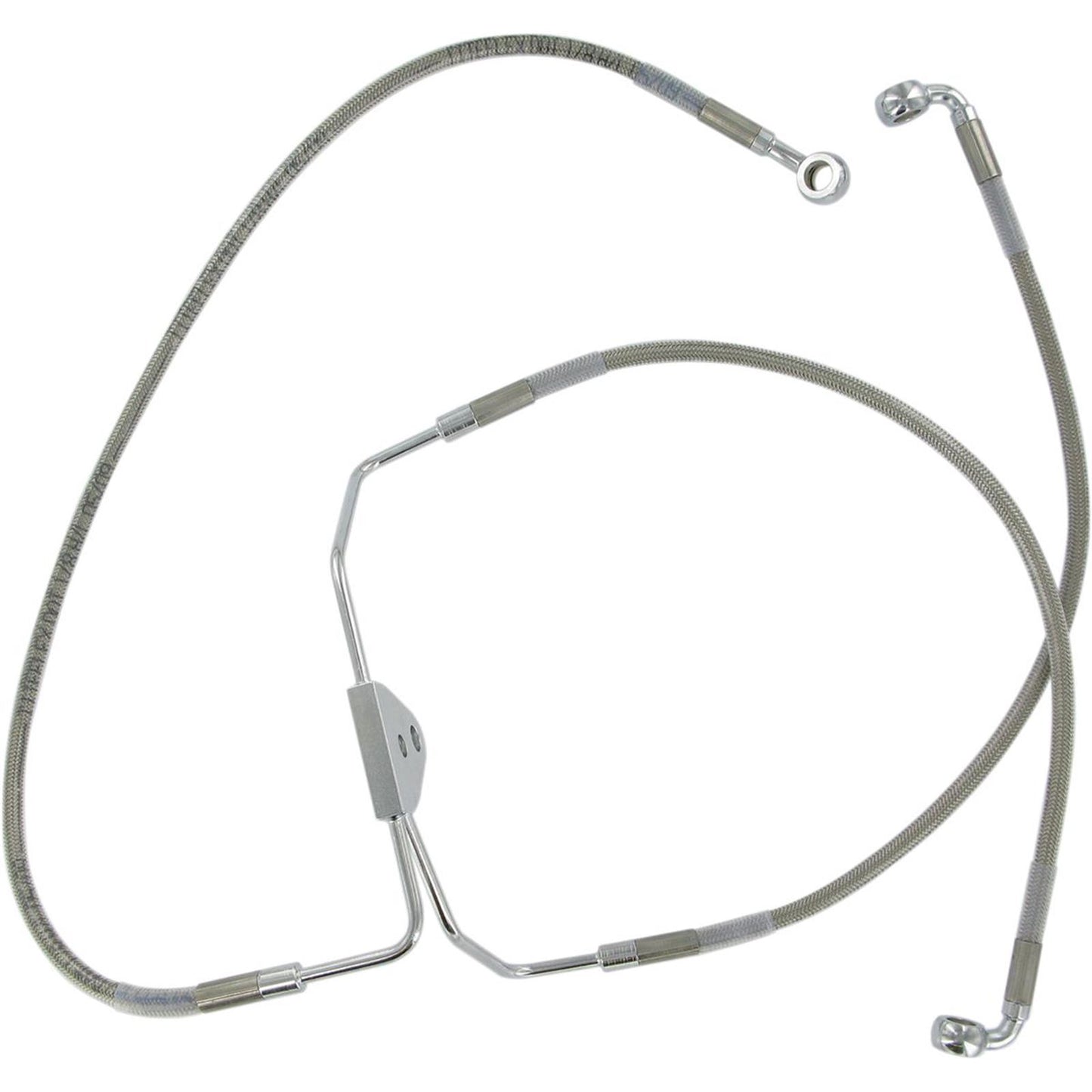 Drag Specialties Front Brake Line FL 08-13 Clear-Coated Stainless Steel 1741-1794_256729