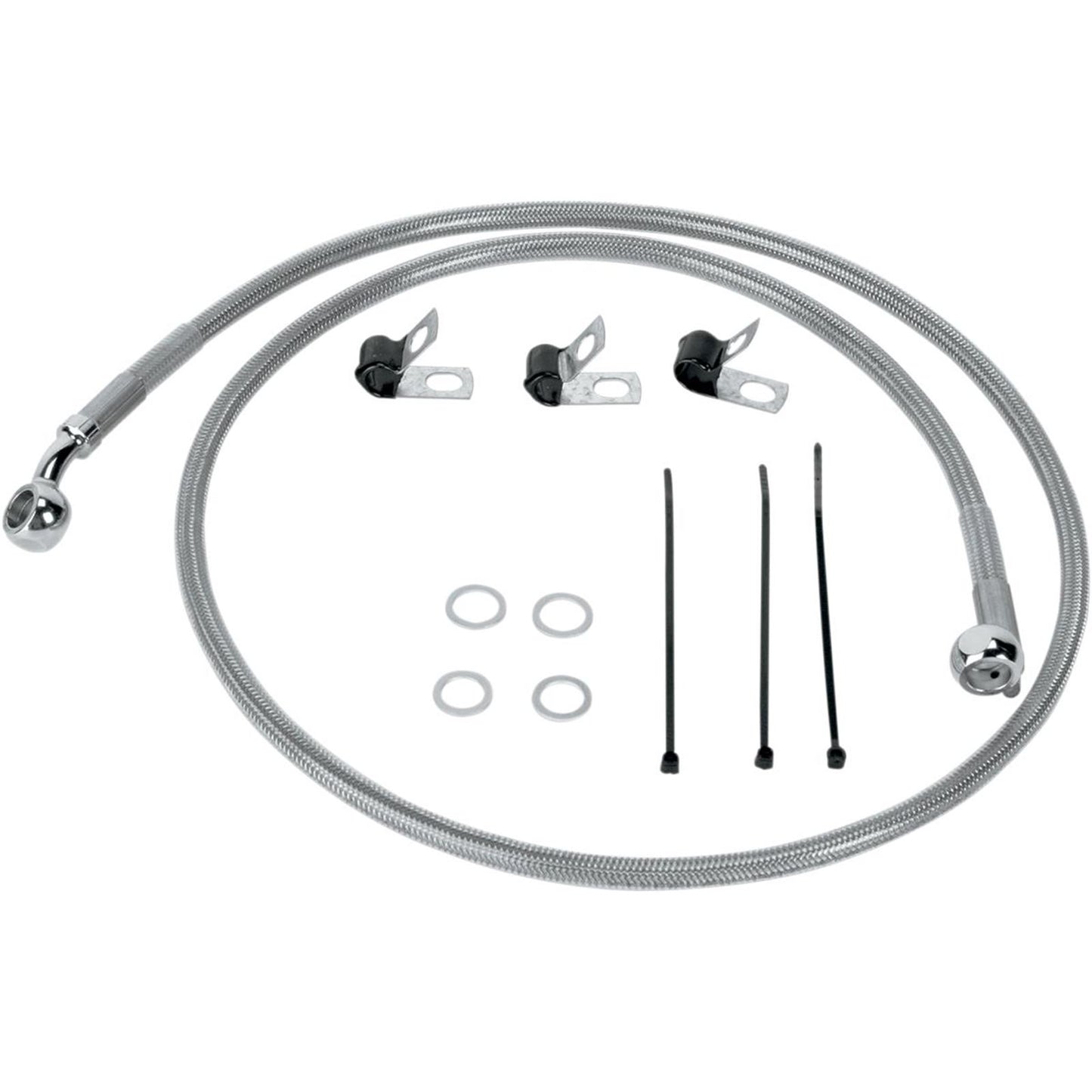 Drag Specialties Front Brake Line FLST 00-07 Clear-Coated Stainless Steel 1741-0872_256735