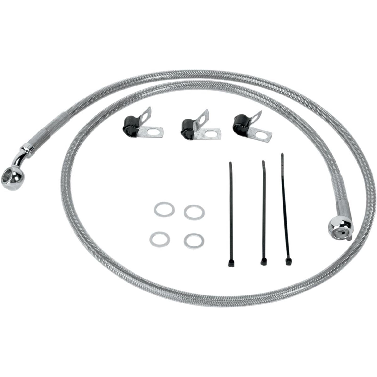 Drag Specialties Front Brake Line FLST 00-07 Clear-Coated Stainless Steel 1741-0872_256735