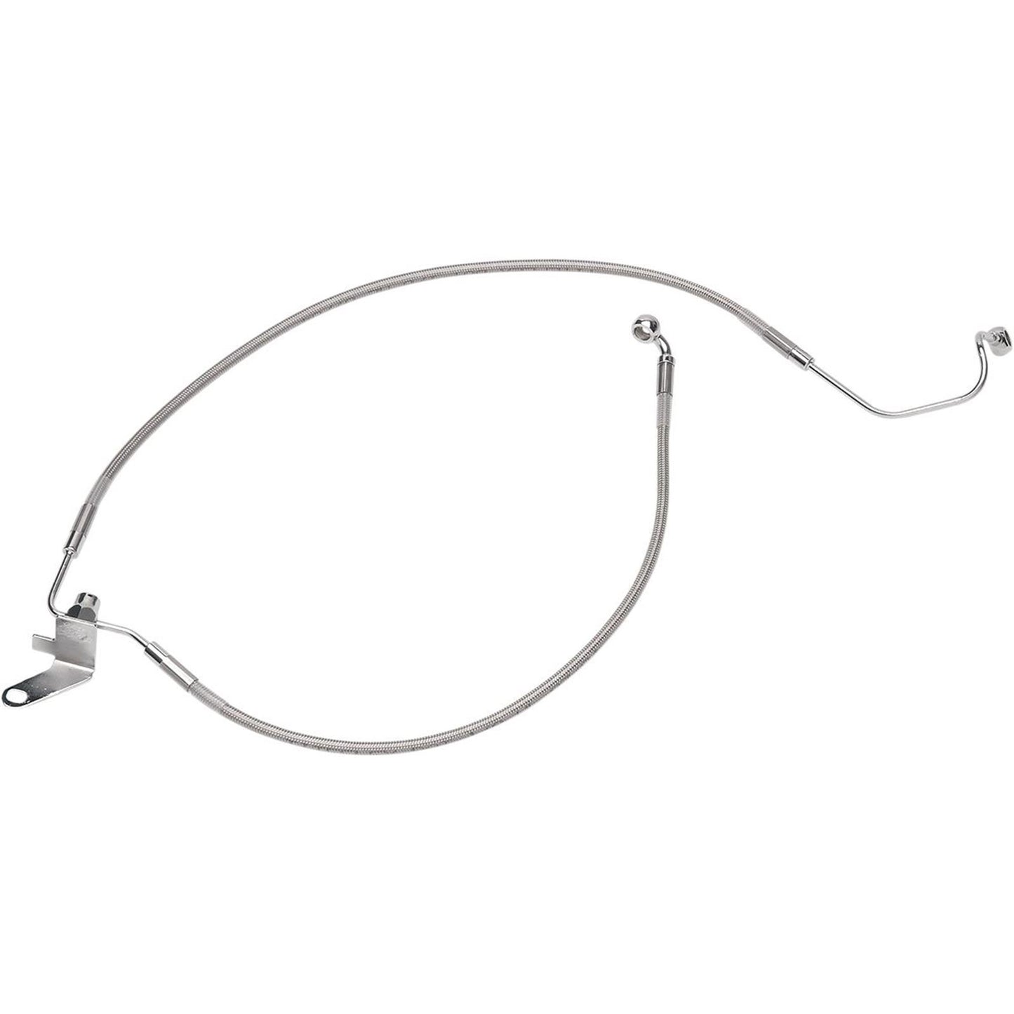 Drag Specialties Rear Brake Line FL/FXST 01-06 Clear-Coated Stainless Steel 1741-0211_256796
