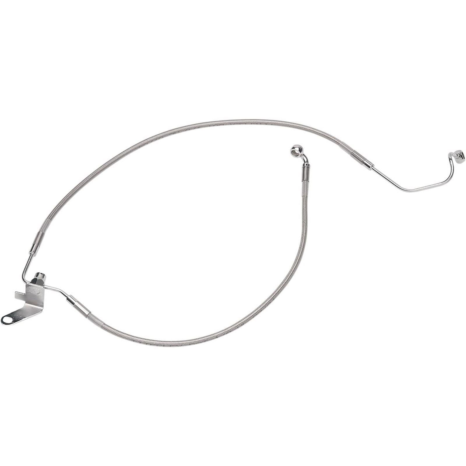 Drag Specialties Rear Brake Line FL/FXST 01-06 Clear-Coated Stainless Steel 1741-0211_256796