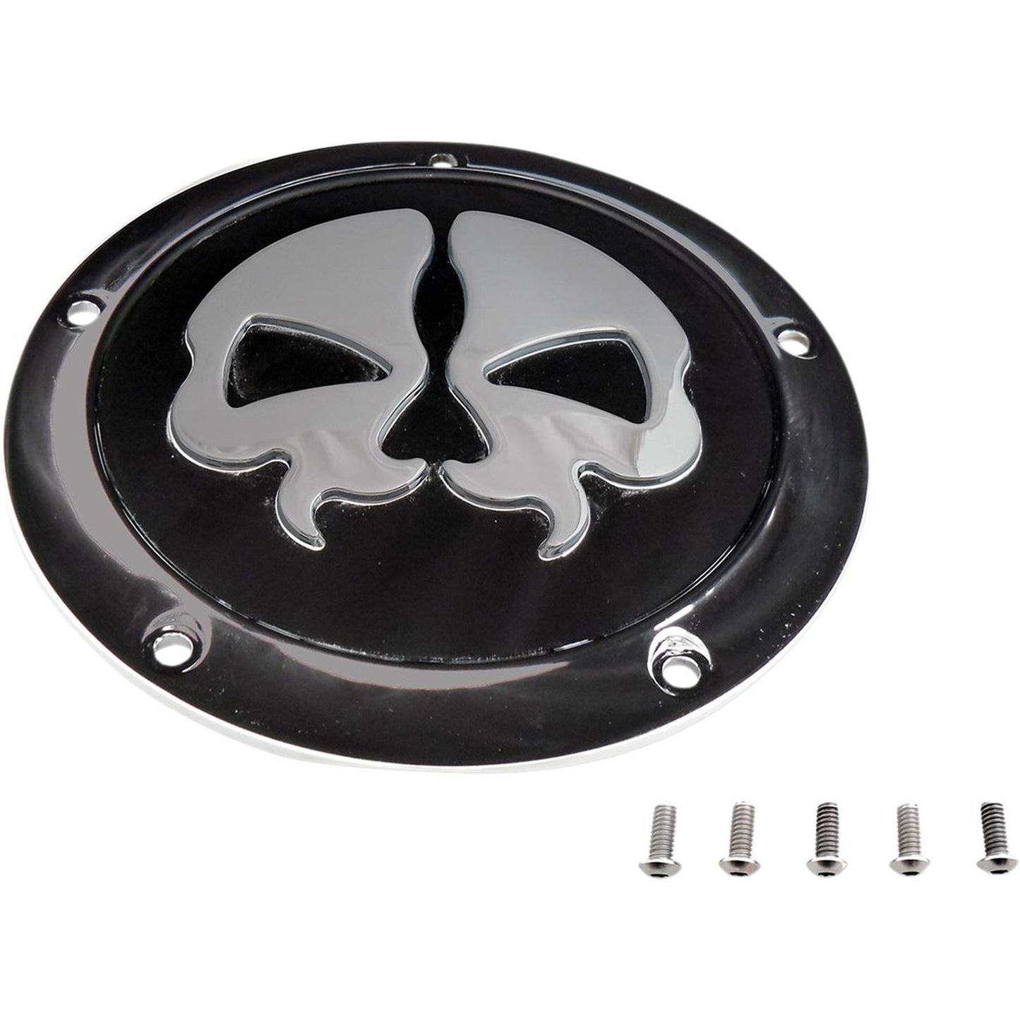 Drag Specialties Split Skull Derby Cover - Black 1107-0553_257488