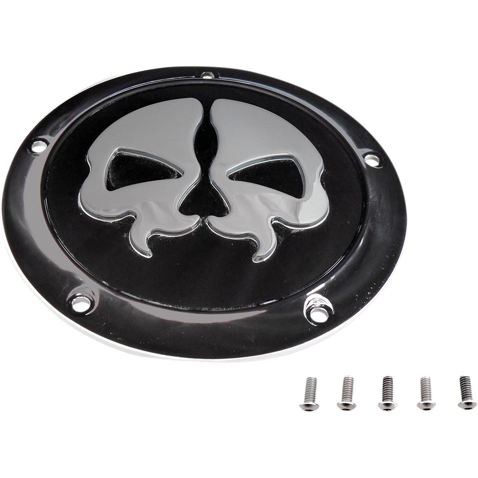 Drag Specialties Split Skull Derby Cover - Black 1107-0553_257488
