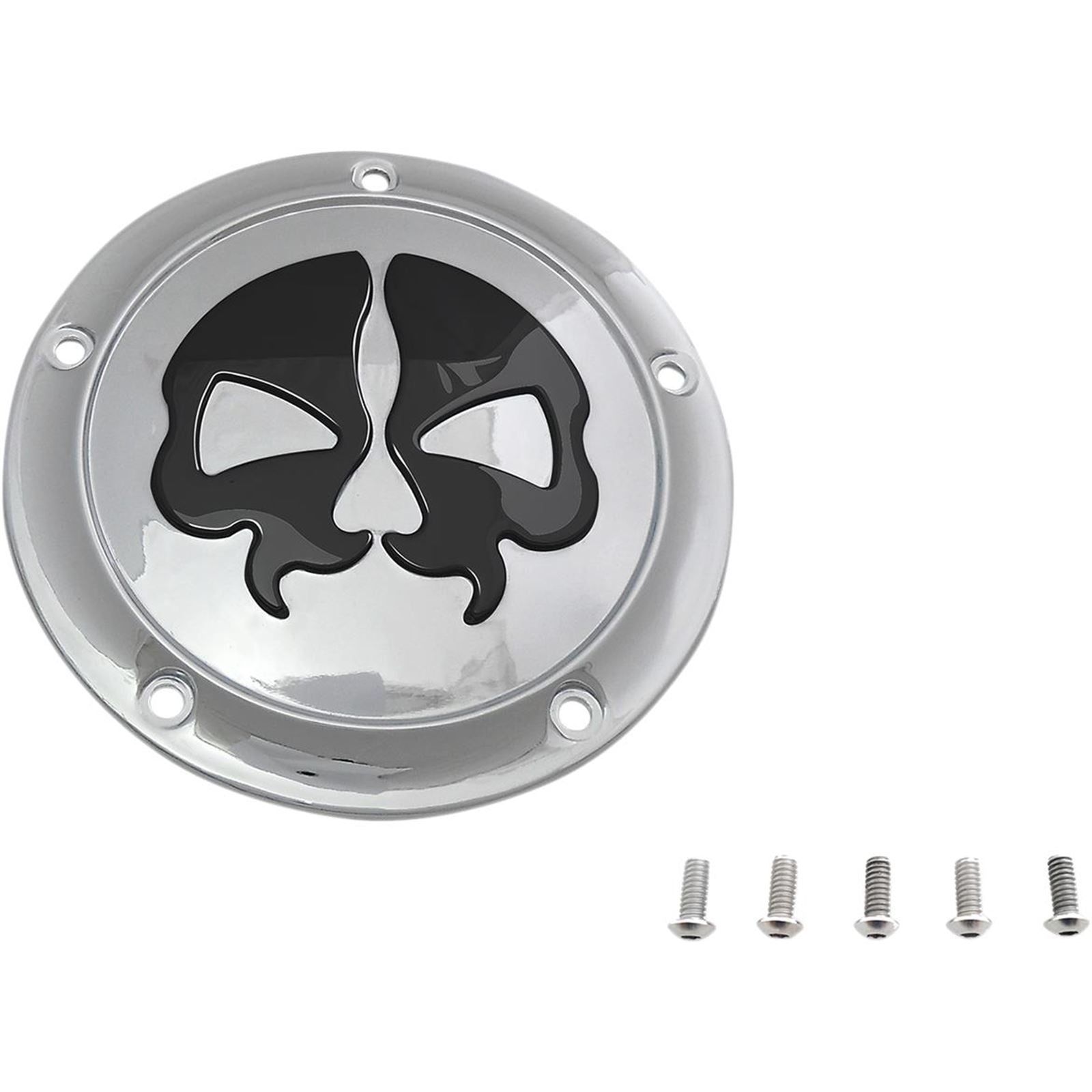 Drag Specialties Split Skull Derby Cover - Chrome - 5-Hole 1107-0546_257495