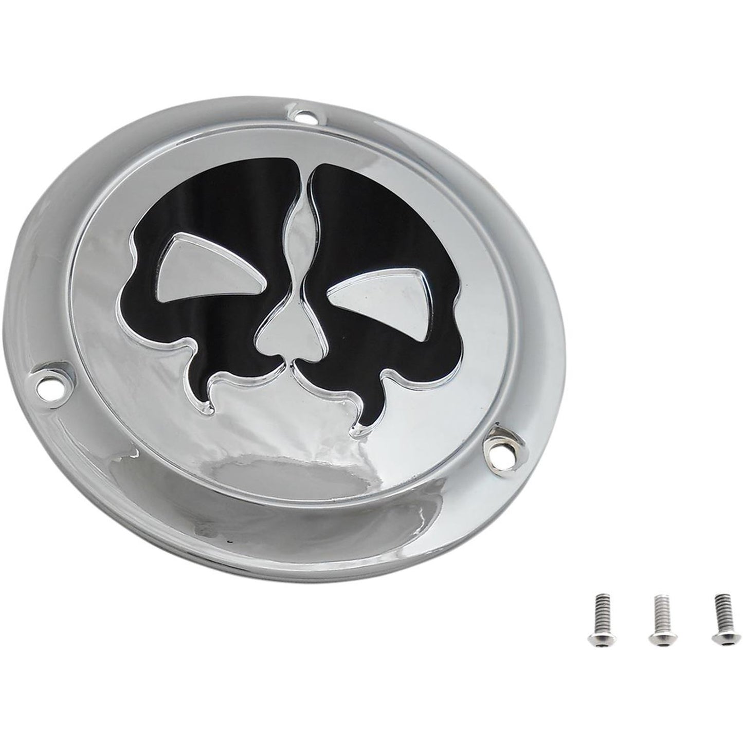 Drag Specialties Split Skull Derby Cover - Chrome - 3-Hole 1107-0548_257497