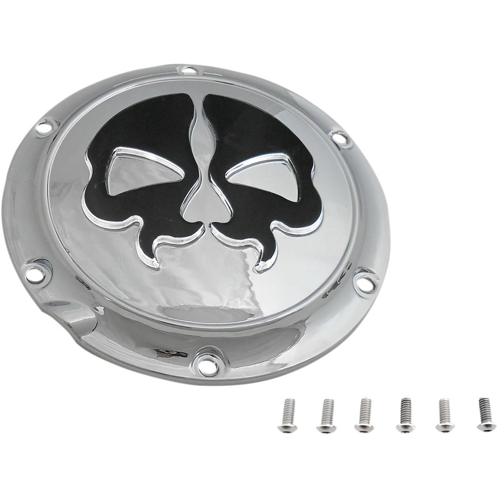 Drag Specialties Split Skull Derby Cover - Chrome 1107-0550_257499