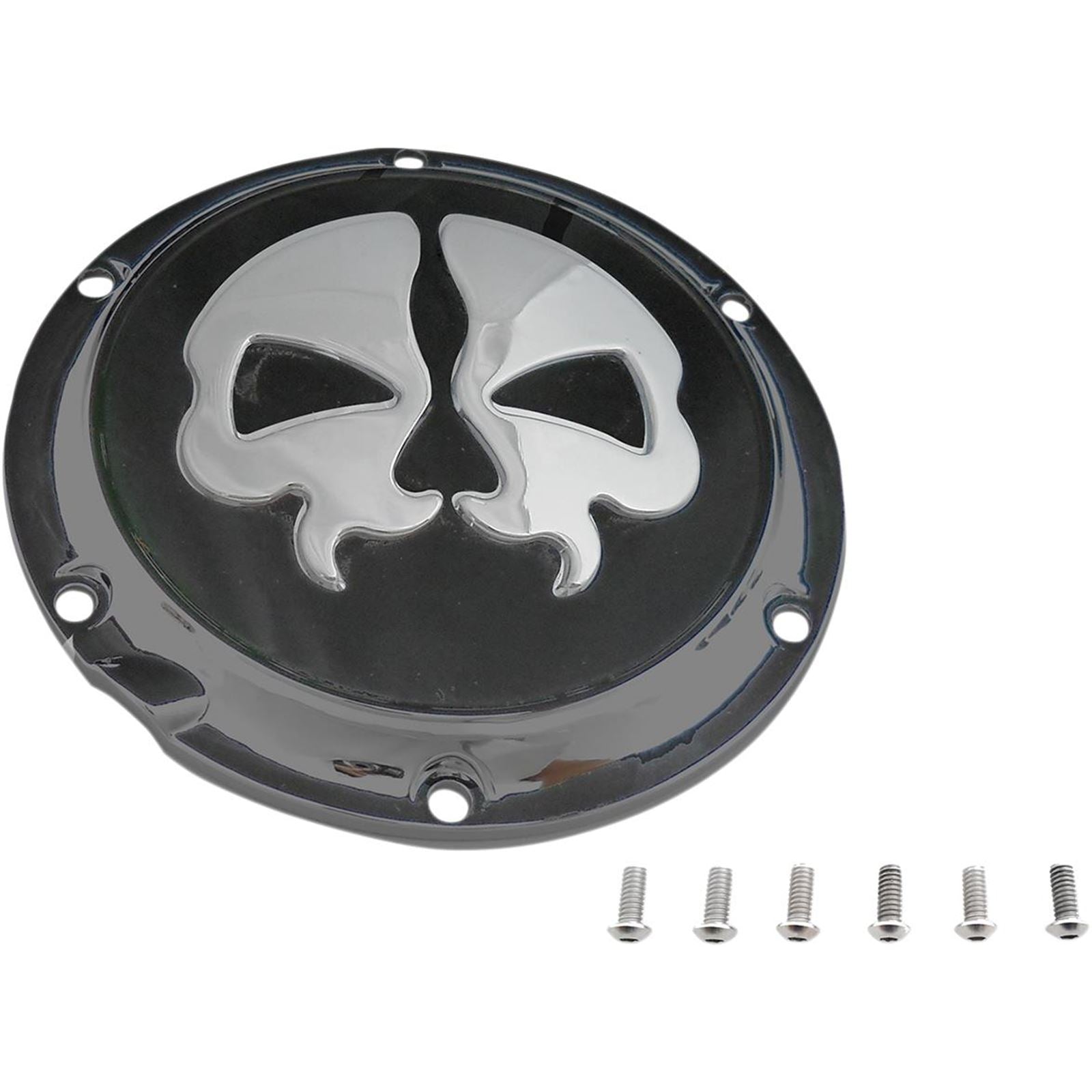 Drag Specialties Split Skull Derby Cover - Black 1107-0551_257500