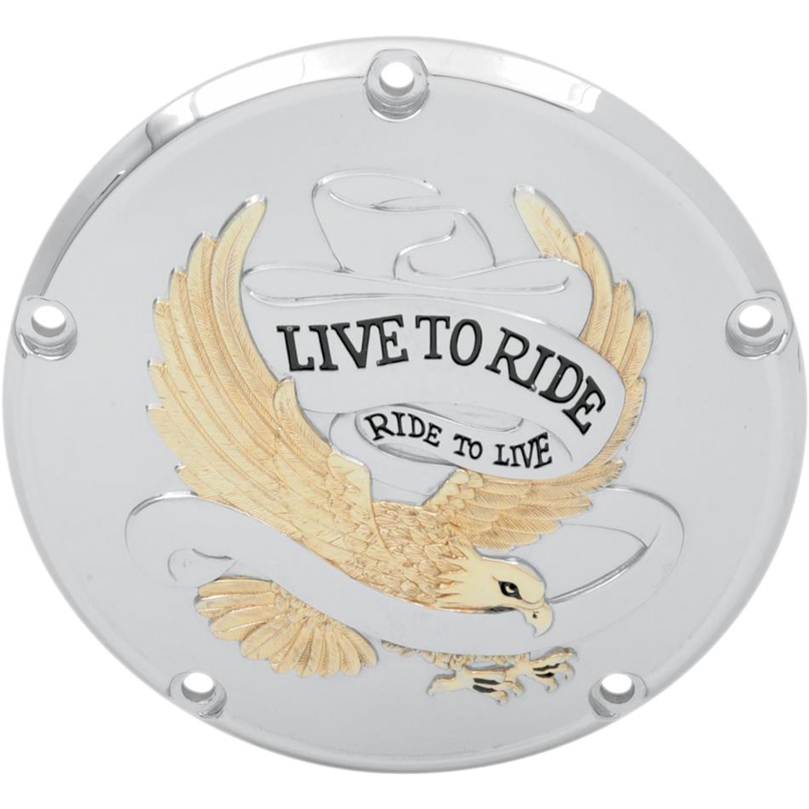 Drag Specialties 5-Hole - Gold - Live to Ride Derby Cover 1107-0158_257564