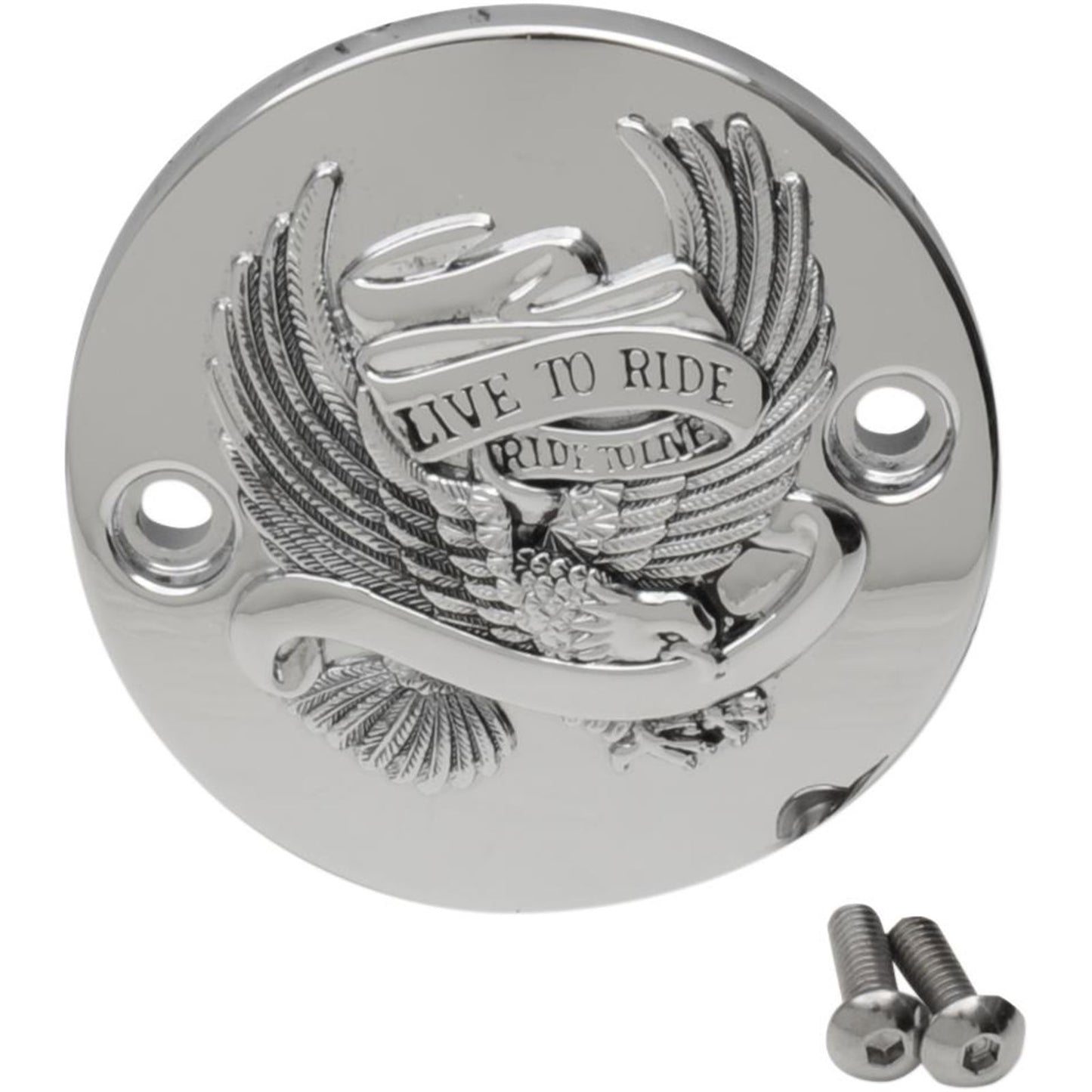 Drag Specialties Points Cover - Chrome - Live to Ride - Milwaukee-Eight 0940-1645_257588