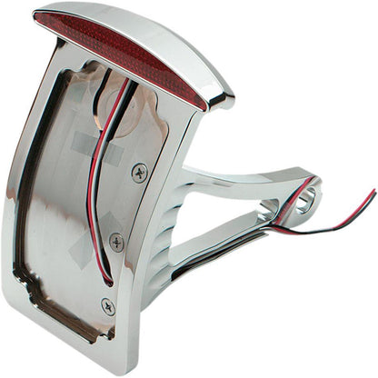 Drag Specialties Side Mount Taillight/License Plate Mount - Curved Vertical - Half-Moon 0906-6041_257683