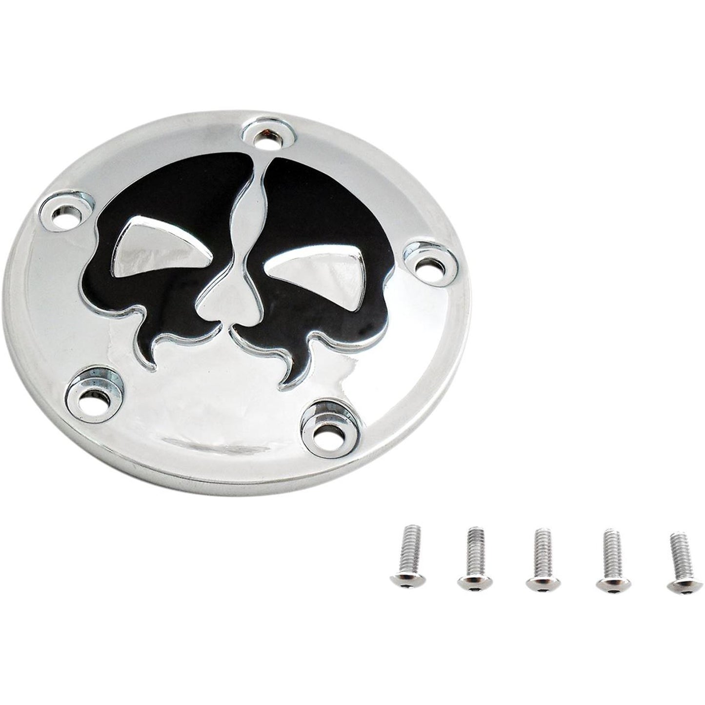 Drag Specialties Point Cover Split Skull - Chrome - 5 Hole 0940-1612_257698