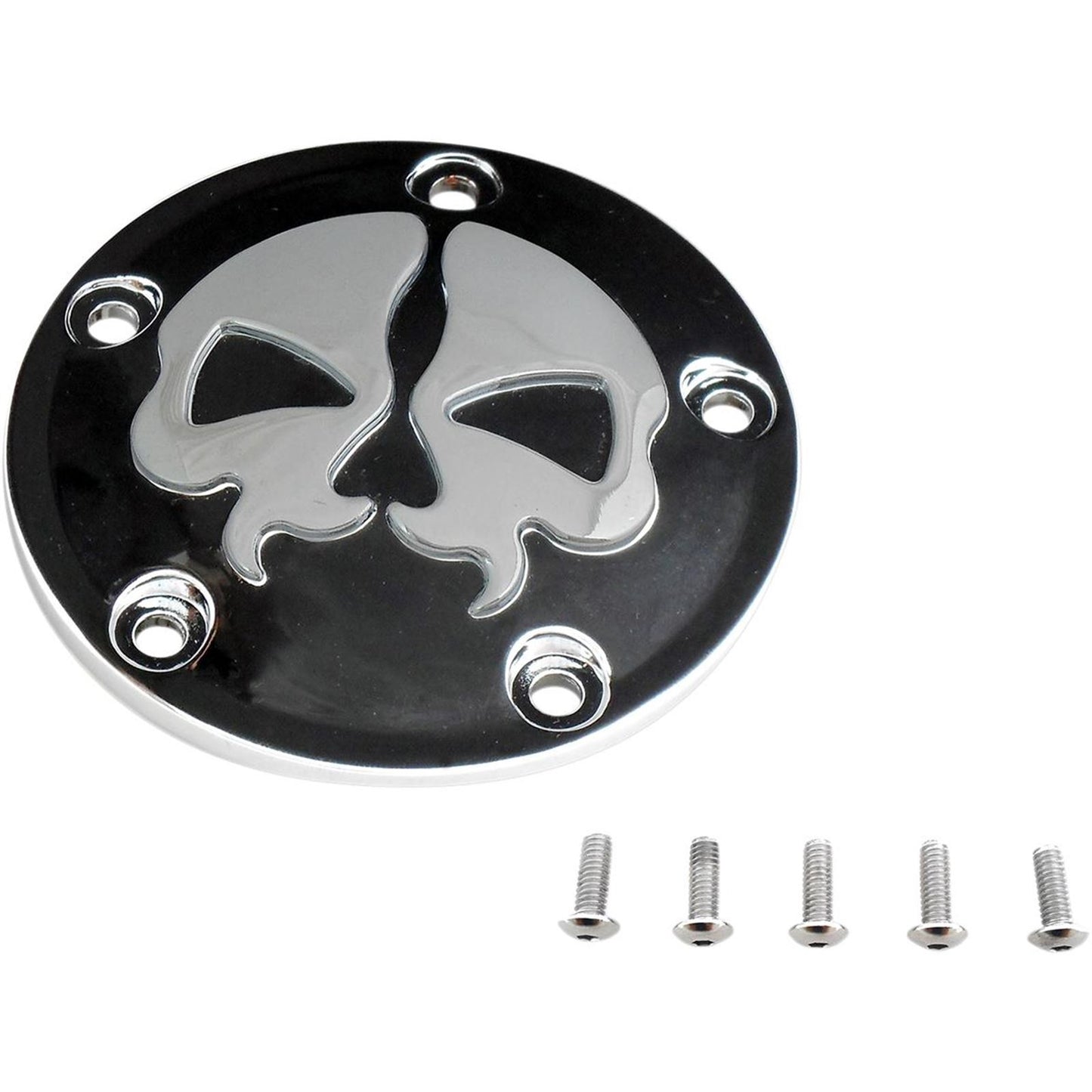 Drag Specialties Point Cover Split Skull - Black - 5 Hole 0940-1613_257699