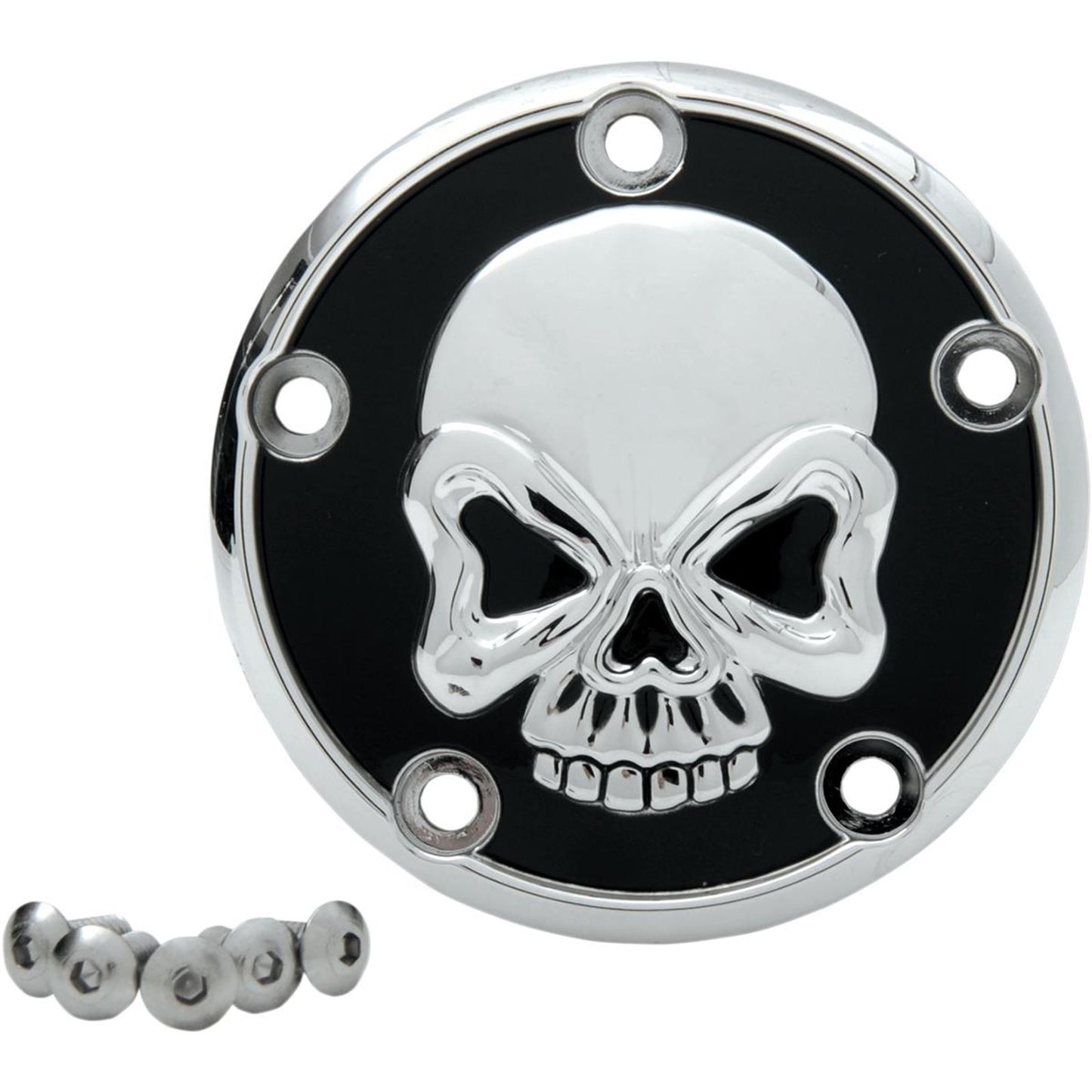 Drag Specialties Point Cover Skull Chrome 5 Hole 0940-1179_257724
